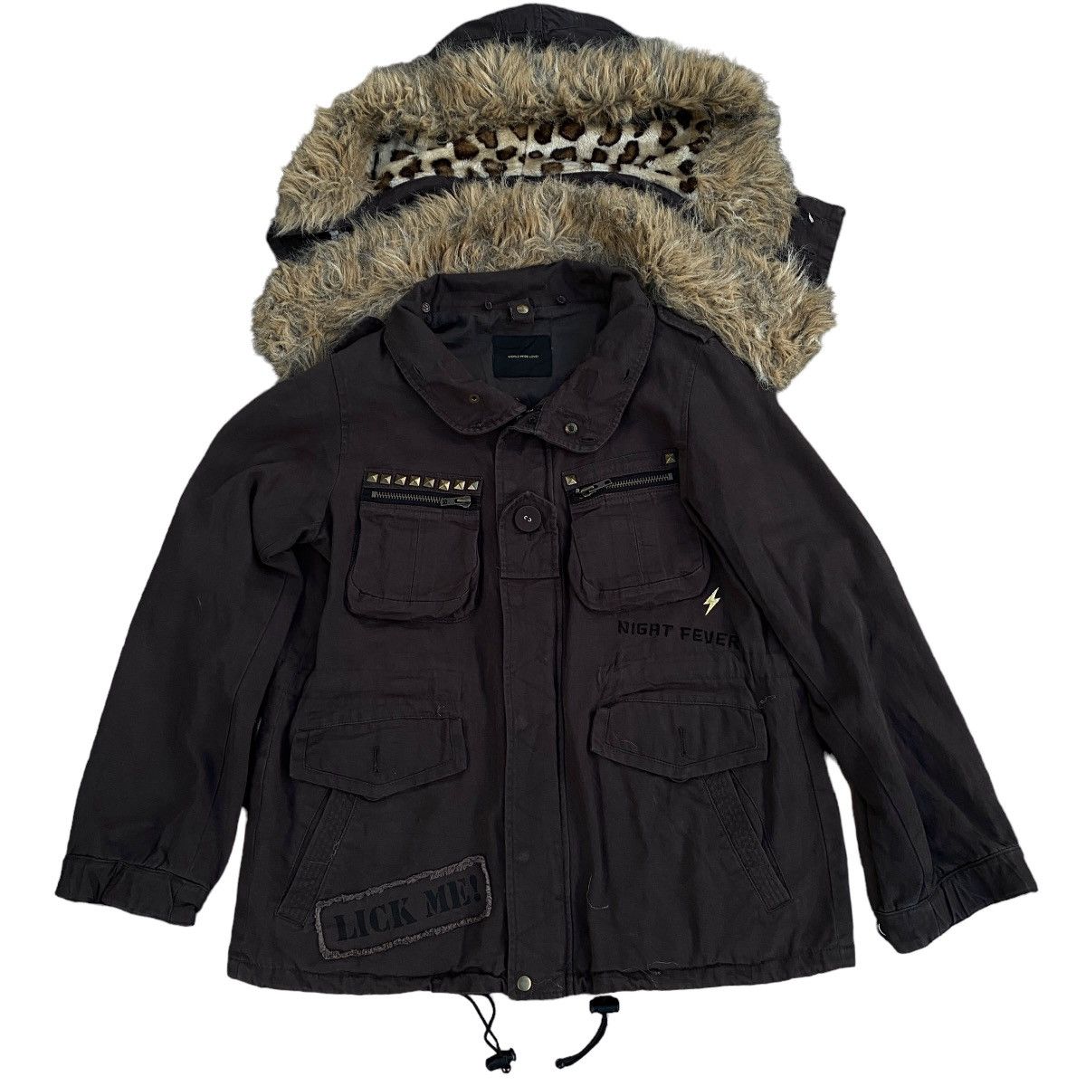 If Six Was Nine 2000's World Wide Love Crazy Fur Parka Jacket Size US M / EU 48-50 / 2 - 5 Thumbnail