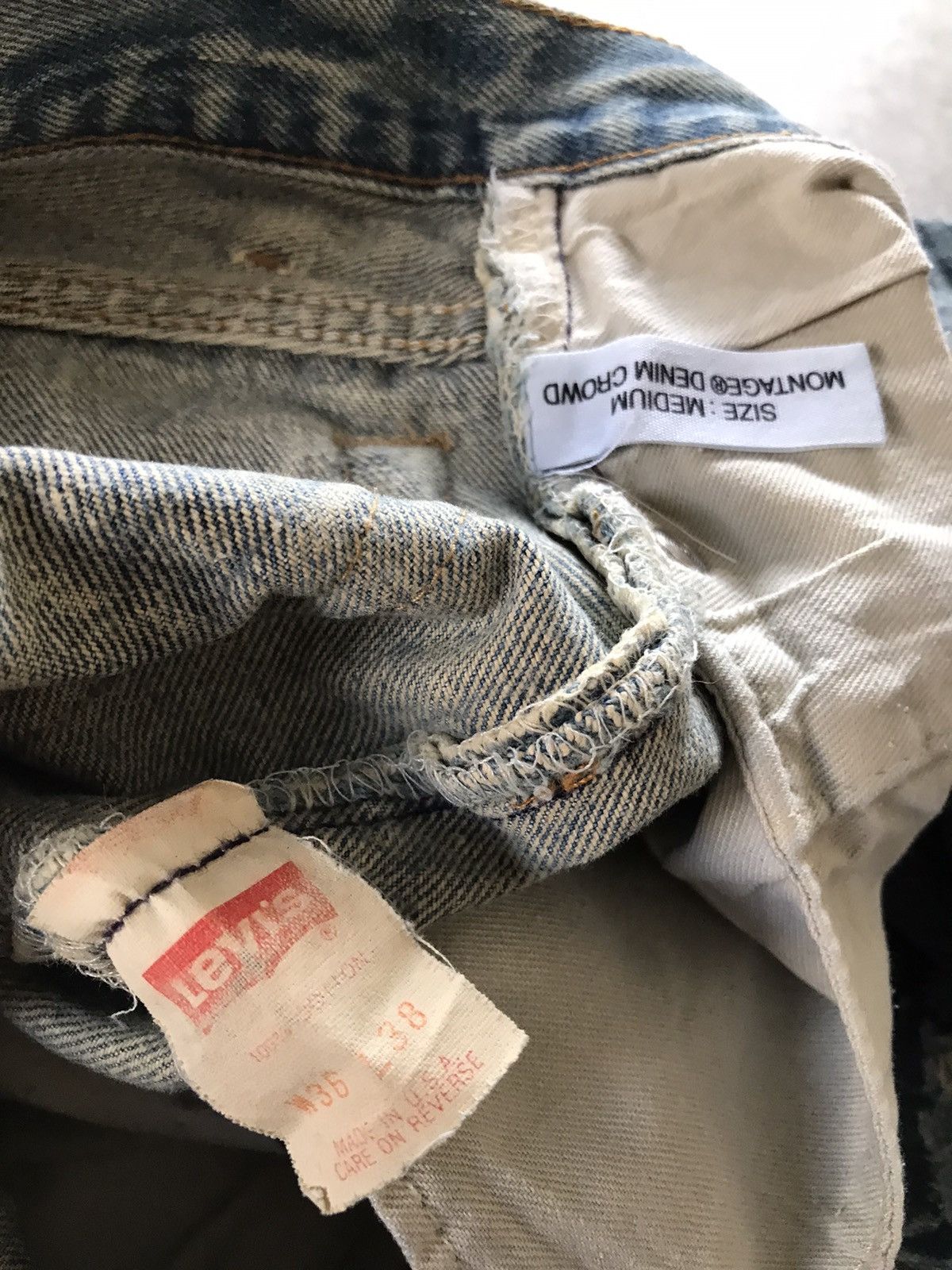 Levi's Vintage Clothing × Montage Vintage Levi’s 501 Jeans Custom Montage denim Crowd Size US 34 / EU 50 - 7 Thumbnail
