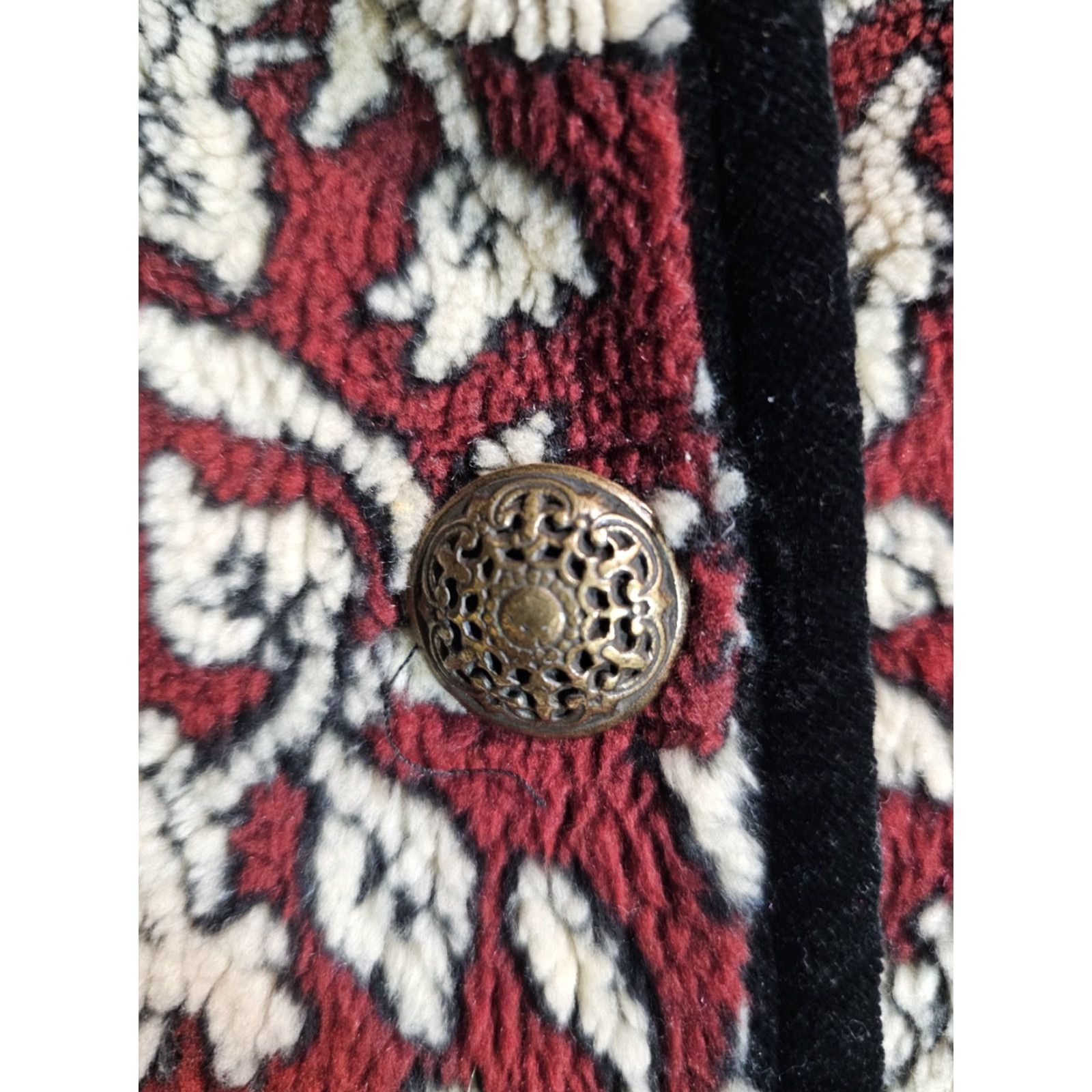 Vintage VINTAGE Tsunami Red Floral Design Fleece Jacket Womens Size Large Cardigan Mock Neck Long Sleeve Size L / US 10 / IT 46 - 5 Thumbnail