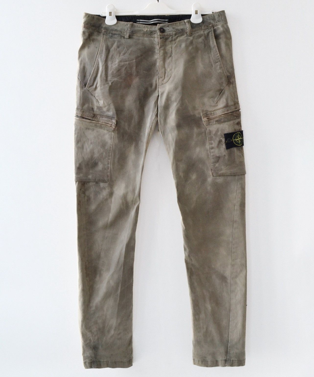 Stone Island STONE ISLAND Cargo Pants Cotton Distressed Trousers Size US 33 - 1 Thumbnail