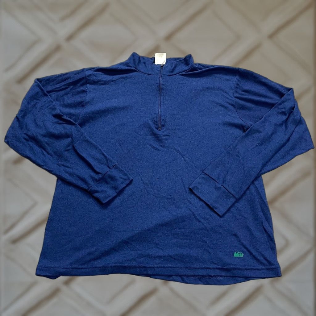 Vintage REI Active Jacket Mens Large Blue 1/4 zip Lightweight Mock Neck Long Sleeve Size US L / EU 52-54 / 3 - 1 Thumbnail