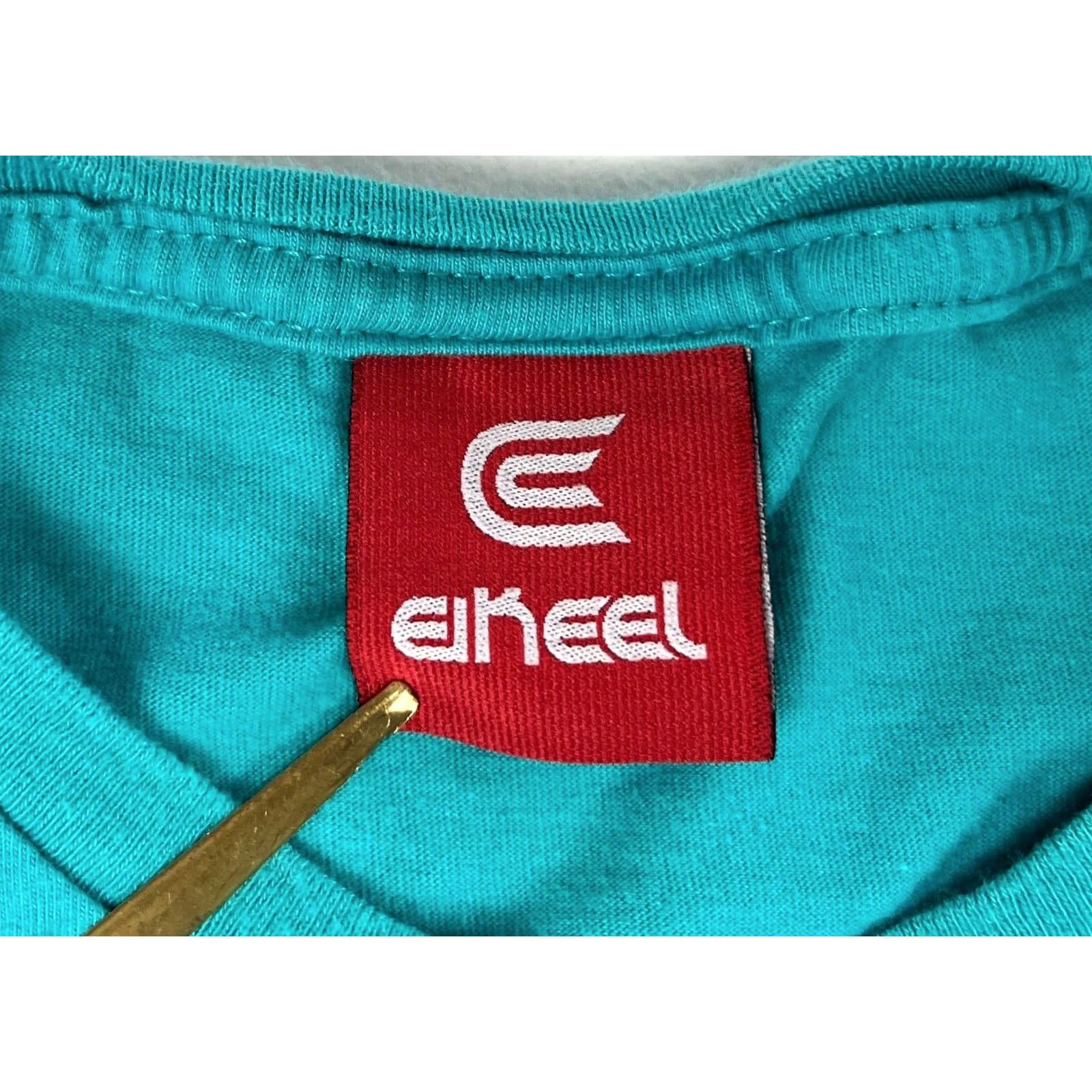 Vintage Eikeel T-Shirt M Unisex Adults Crew Neck Short Sleeve Teal Graphic Print Casual Shirt Size US M / EU 48-50 / 2 - 6 Thumbnail