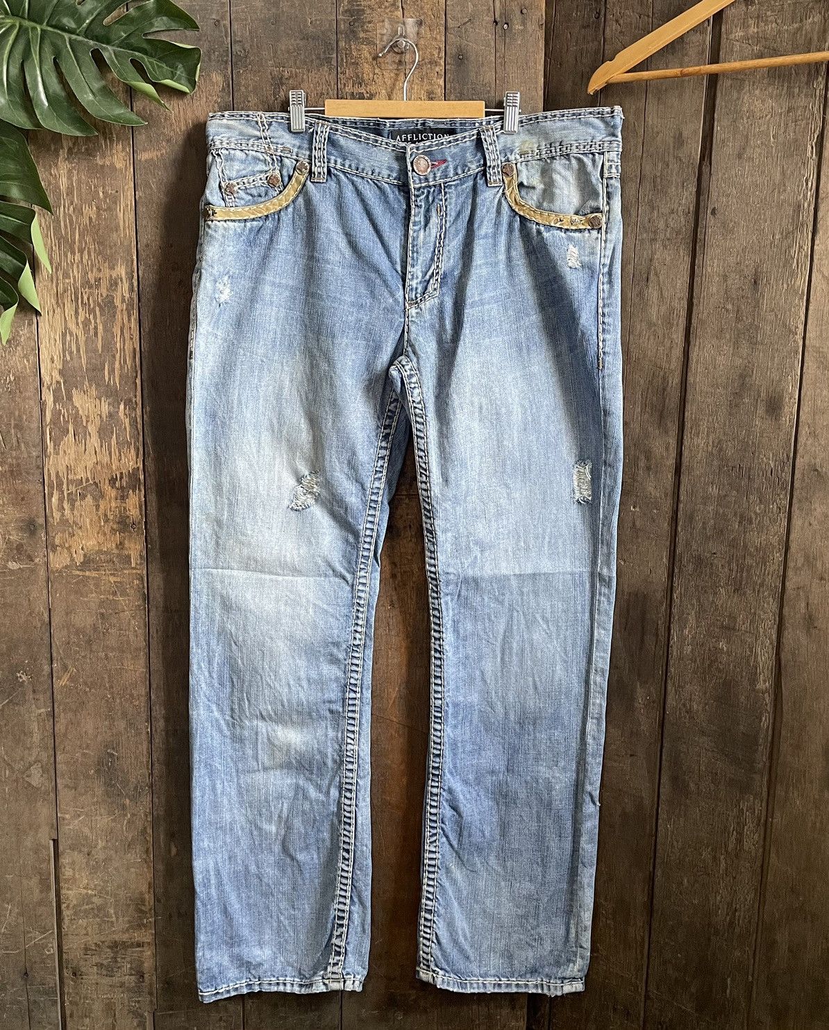 Affliction × Vintage Vintage Affliction Denim Jeans Size US 38 / EU 54 - 2 Thumbnail
