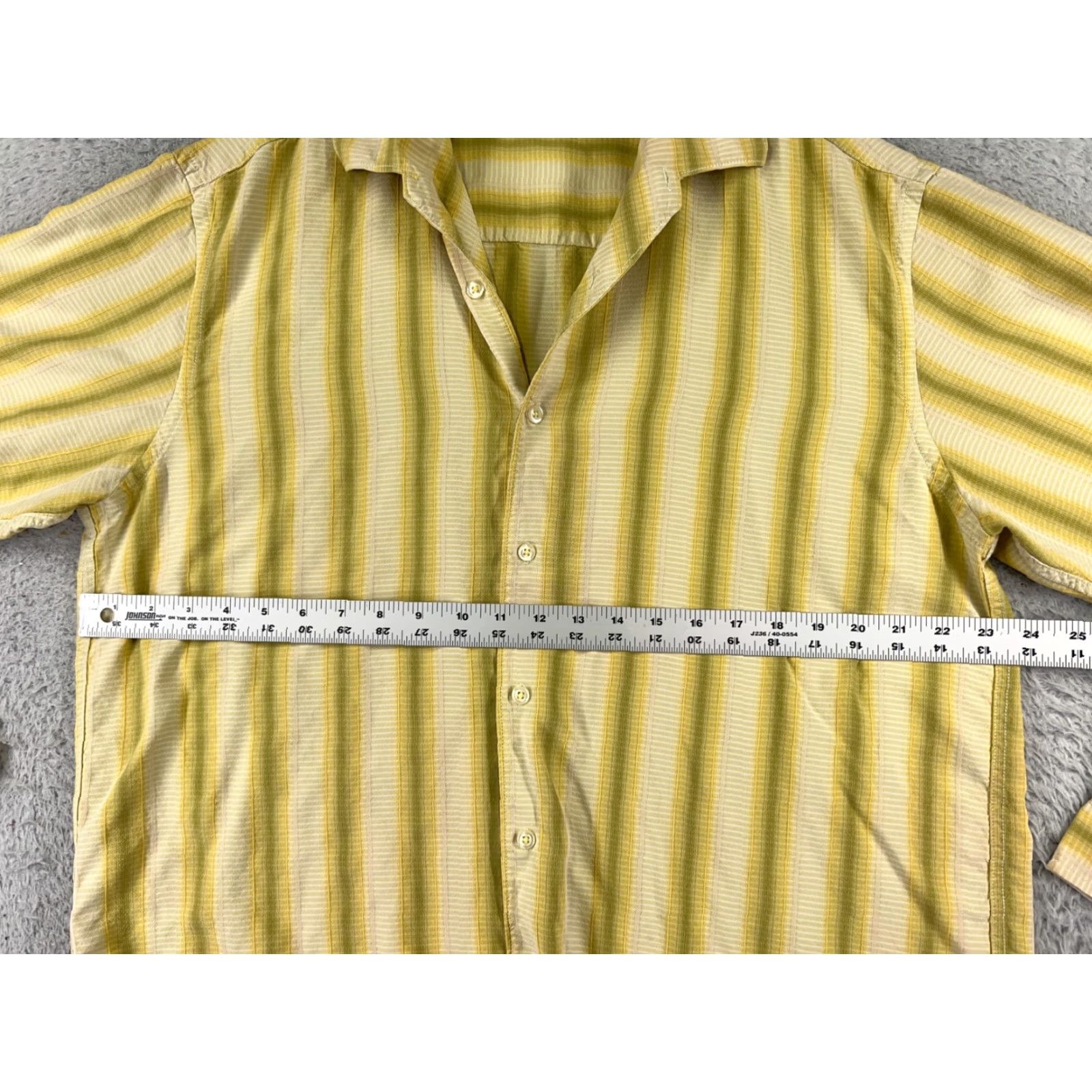 Tommy Bahama Tommy Bahama Shirt Men XL Yellow Green Stripe Silk Hawaiian Button-Up Short Sleeve Casual Beach Vacation Resort Aloha Size US XL / EU 56 / 4 - 7 Thumbnail
