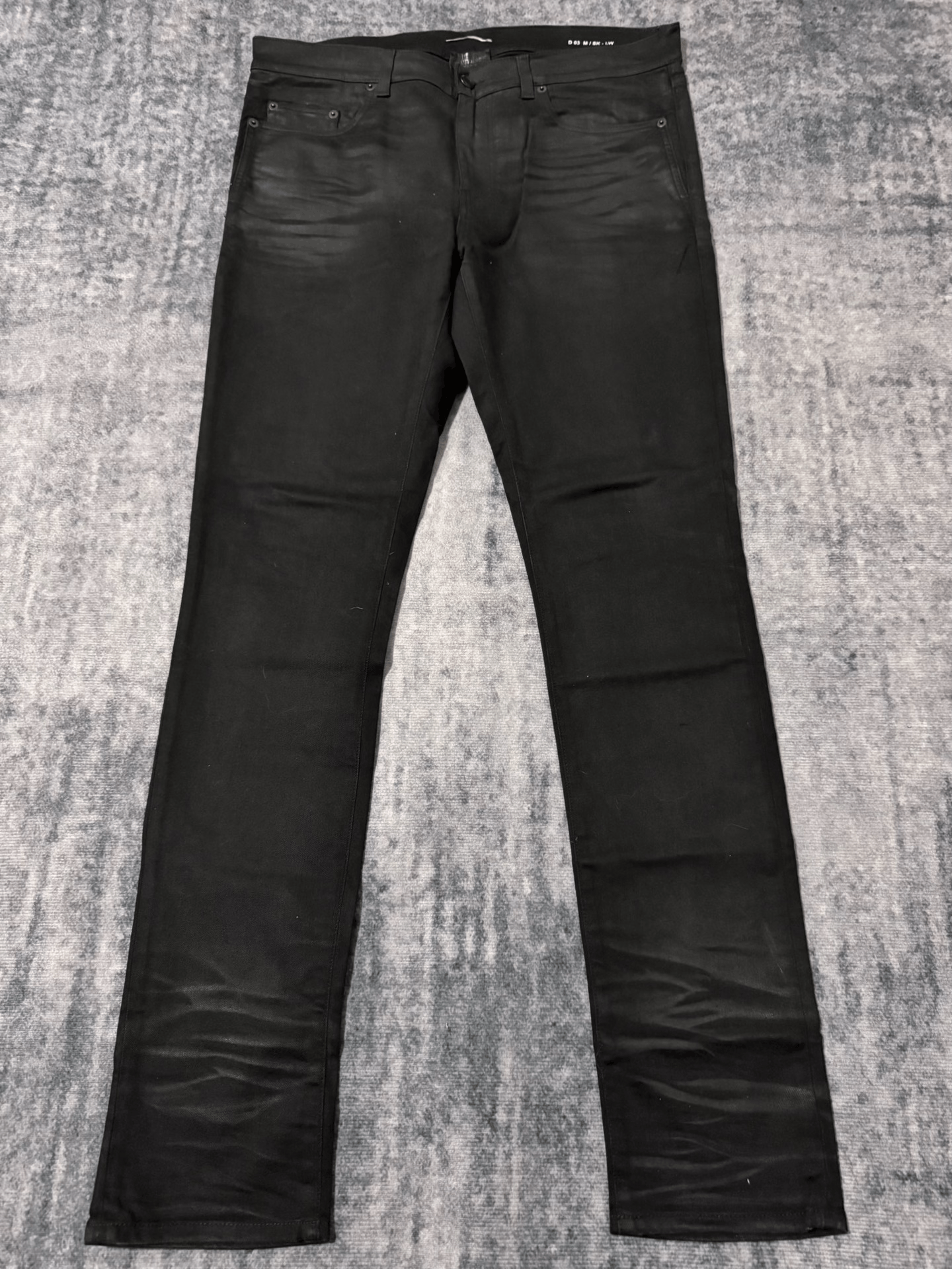 Saint Laurent Paris Saint Laurent Black Coated Denim Pants Size US 33 - 1 Thumbnail