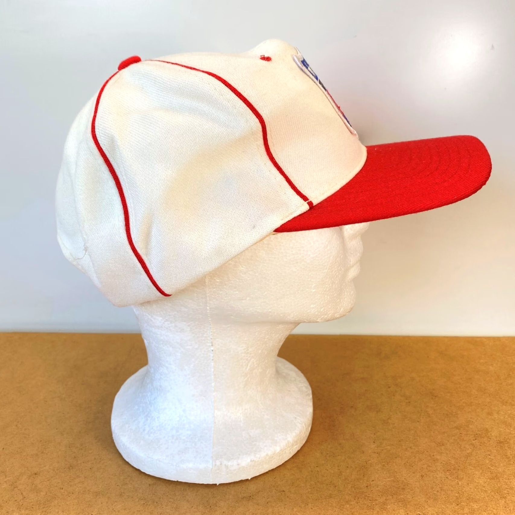 Vintage VINTAGE Nissin Snapback Hat Unisex Adults One Size Beige Red White Blue Pattern: Solid - Adjustable - Vintage Hat for Casual Wear Size ONE SIZE - 5 Thumbnail