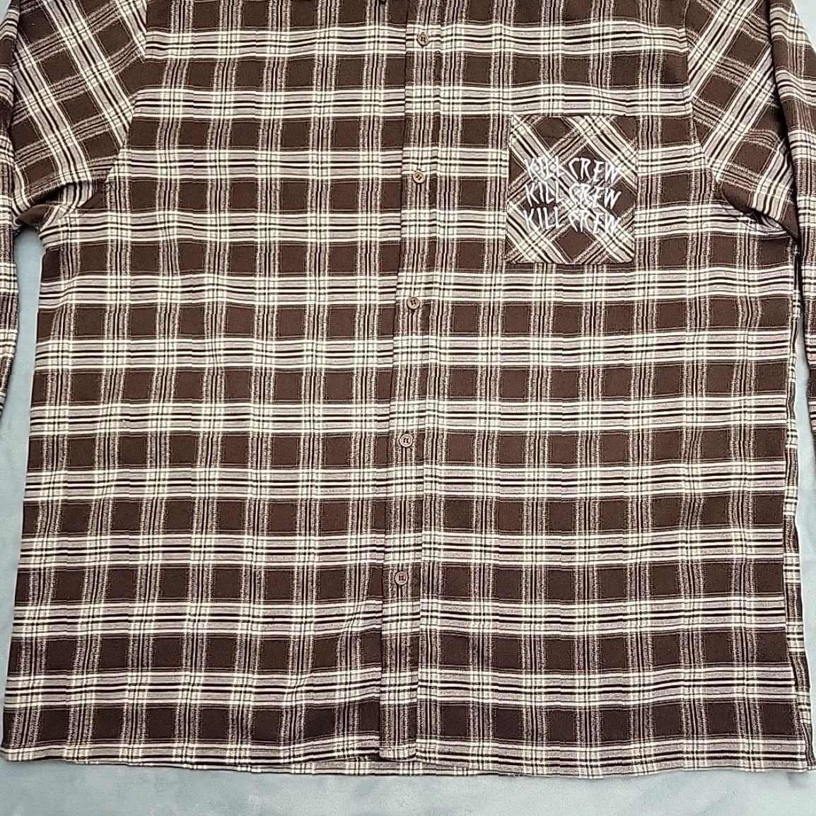 Vintage Kill Crew Shirt Men 2XL Brown Porrada Flannel Button-Up Plaid Casual Mens Size US XXL / EU 58 / 5 - 2 Thumbnail