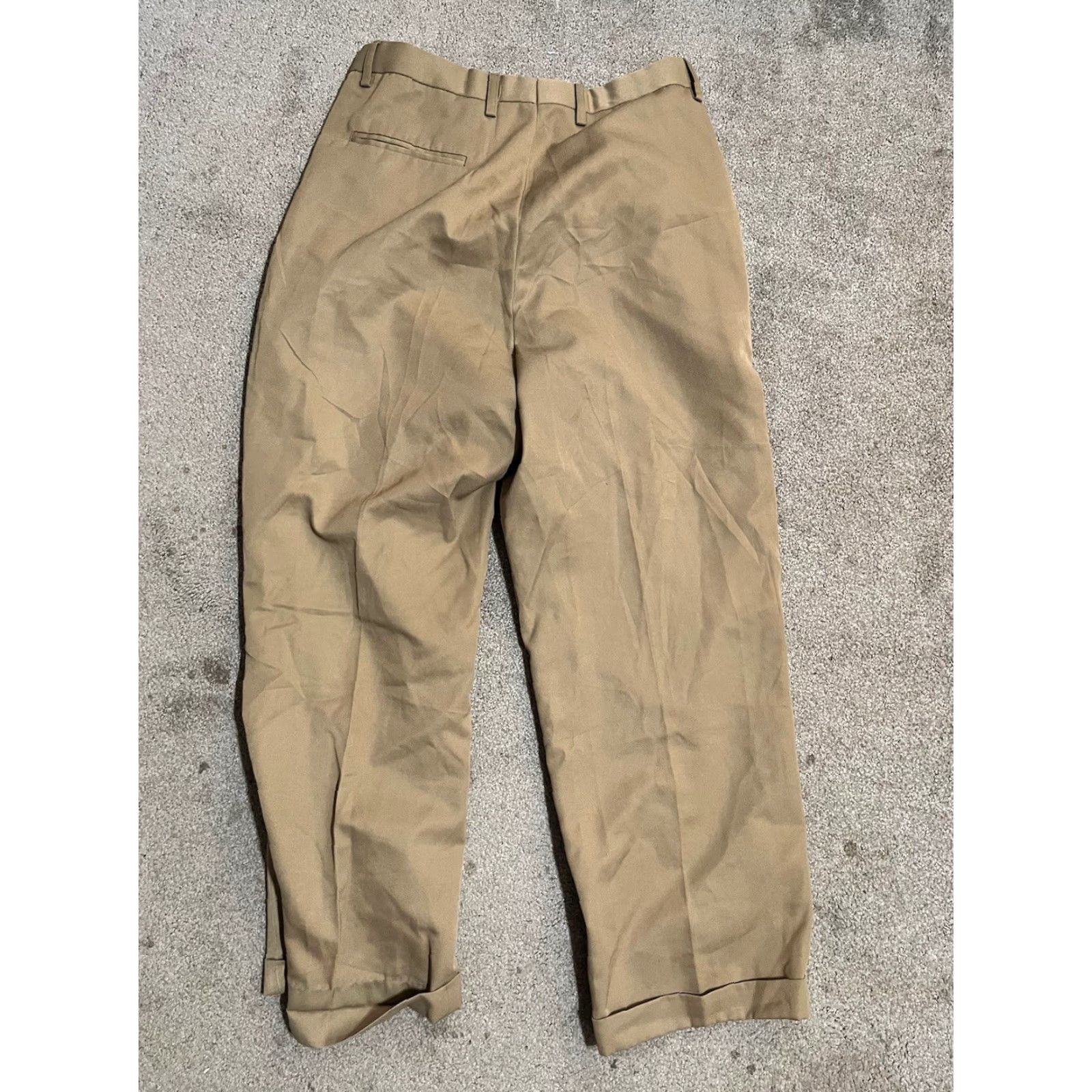Nordstrom Nordstrom Men’s Khaki Polyester Blend Pleated Dress Pants Size 31R Size US 31 - 3 Thumbnail