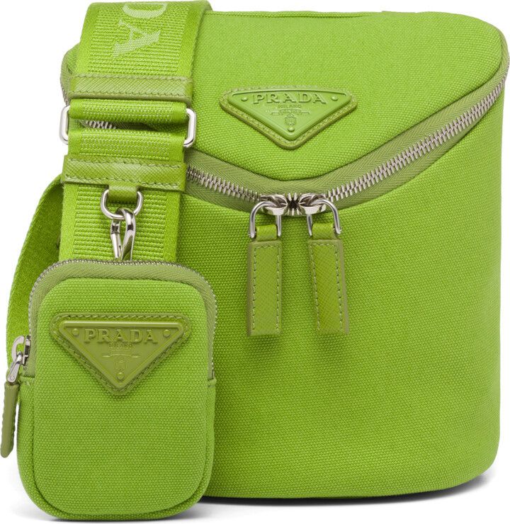 Prada Canvas Shoulder Bag Fern Green, Men's