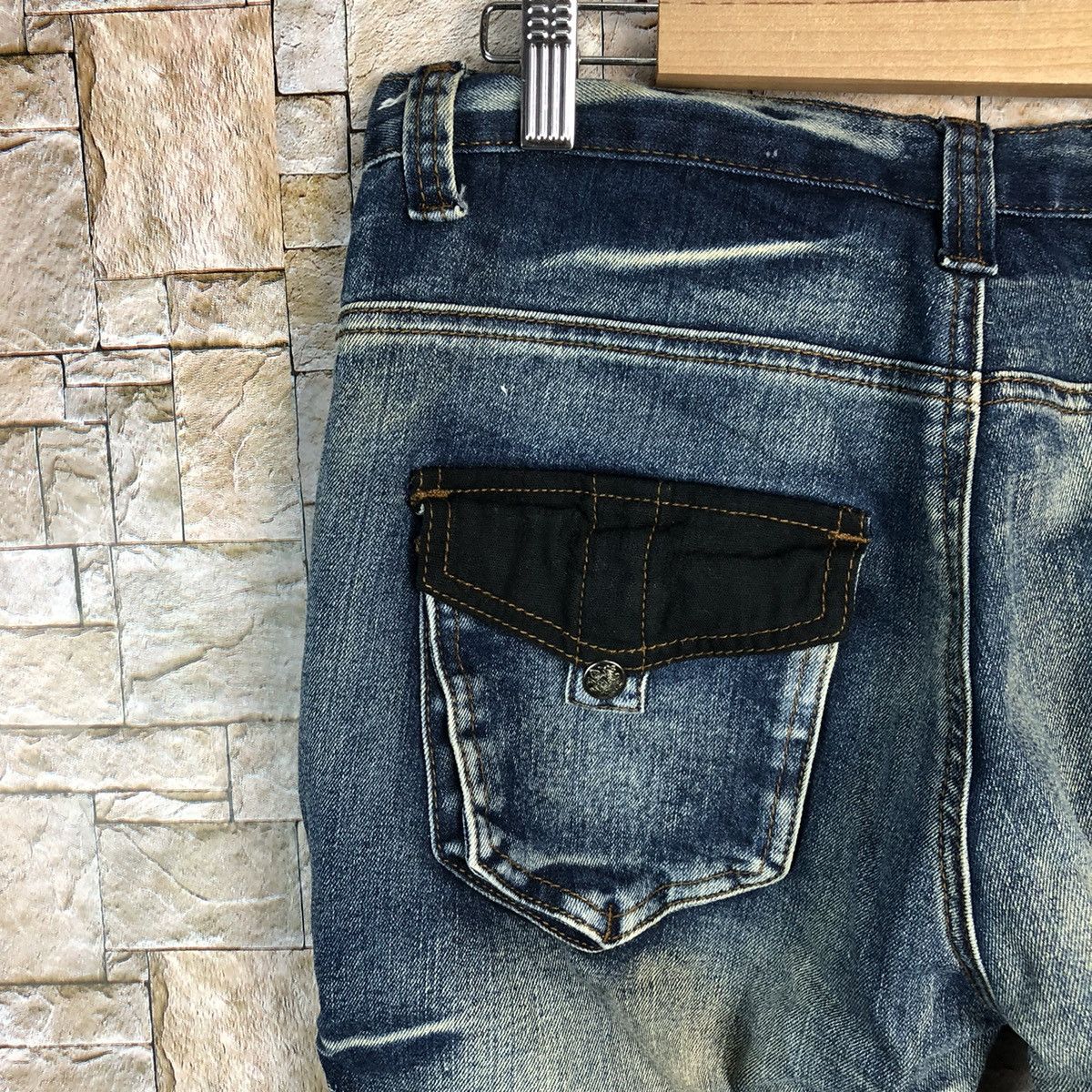 Japanese Brand Elme Design faded Blue Cropped spring Denim Pants #A347 Size US 31 - 19 Thumbnail