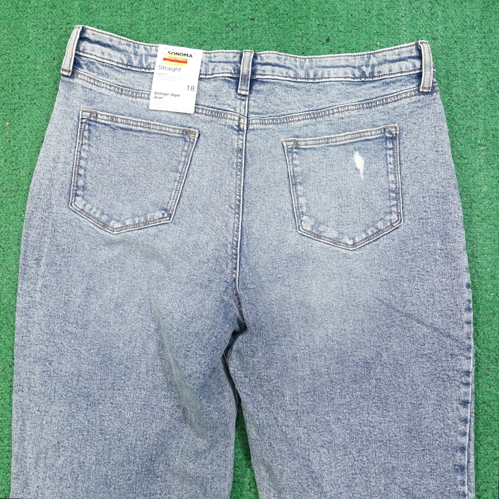 Vintage VINTAGE Sonoma Women's Straight High Rise Denim Jeans Size 18 Blue Fall Spring Summer Winter Size 40" / US 18 - 7 Thumbnail