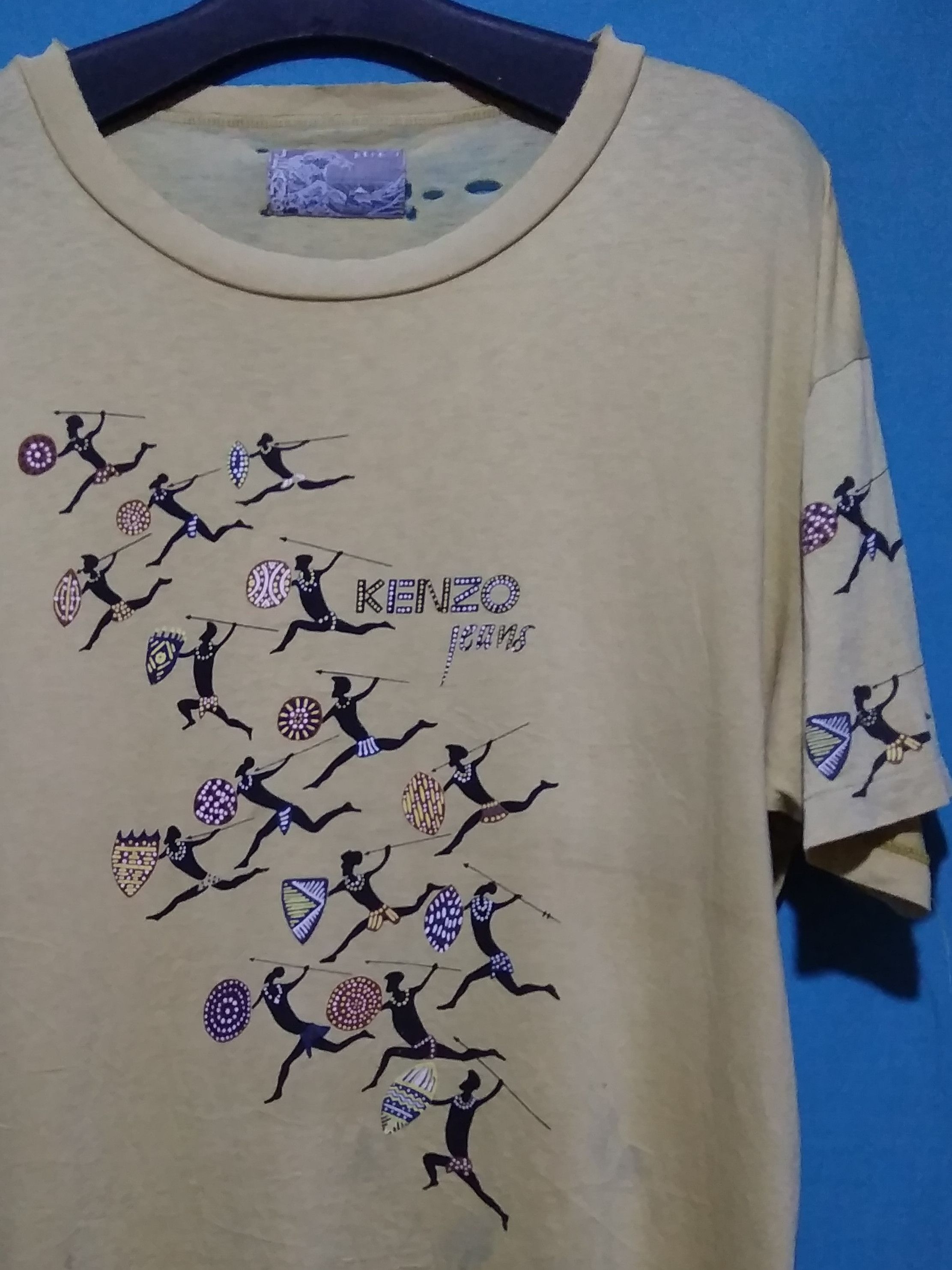 Vintage Vtg Essential Thrashed Faded Kenzo Jeans Graphics t shirt Size US L / EU 52-54 / 3 - 7 Thumbnail