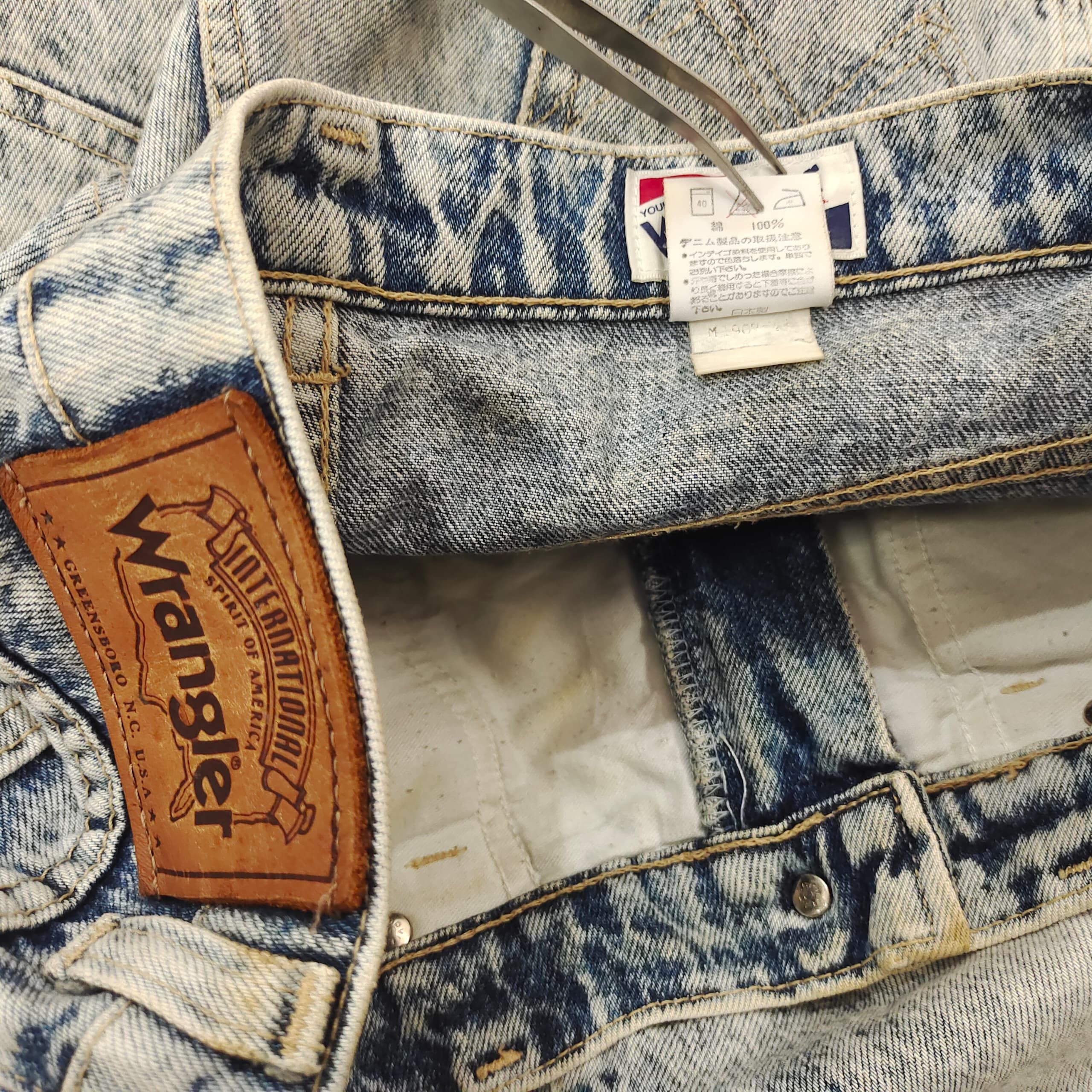 Isabel Marant × Issey Miyake × Wrangler VINTAGE FADED WRANGLER BLUE DENIM ACID WASH SKINNY JEANS Size US 30 / EU 46 - 7 Thumbnail