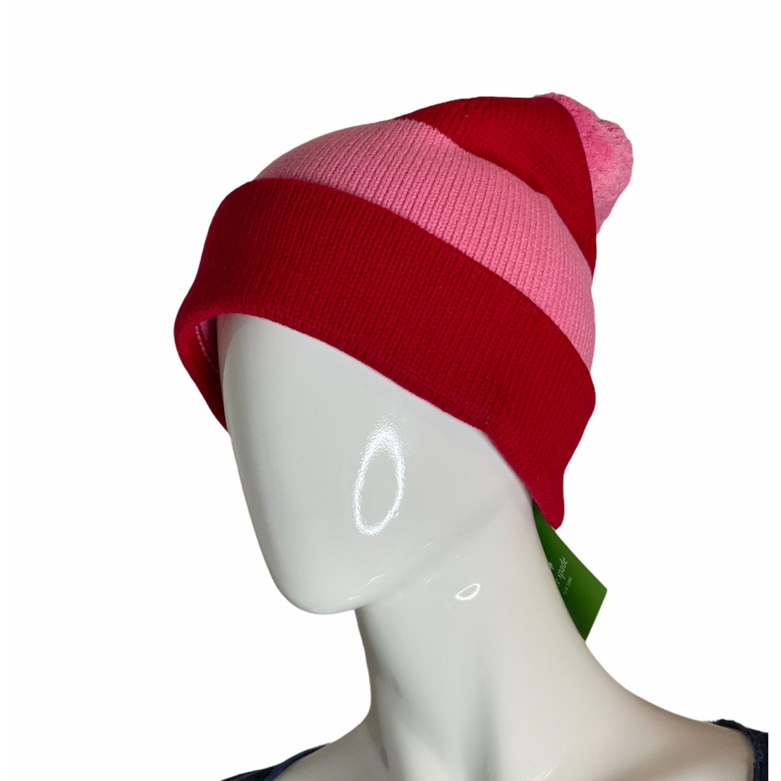 Kate Spade Kate Spade color block Winter Hat knit beanie Pink Red Size ONE SIZE - 5 Thumbnail