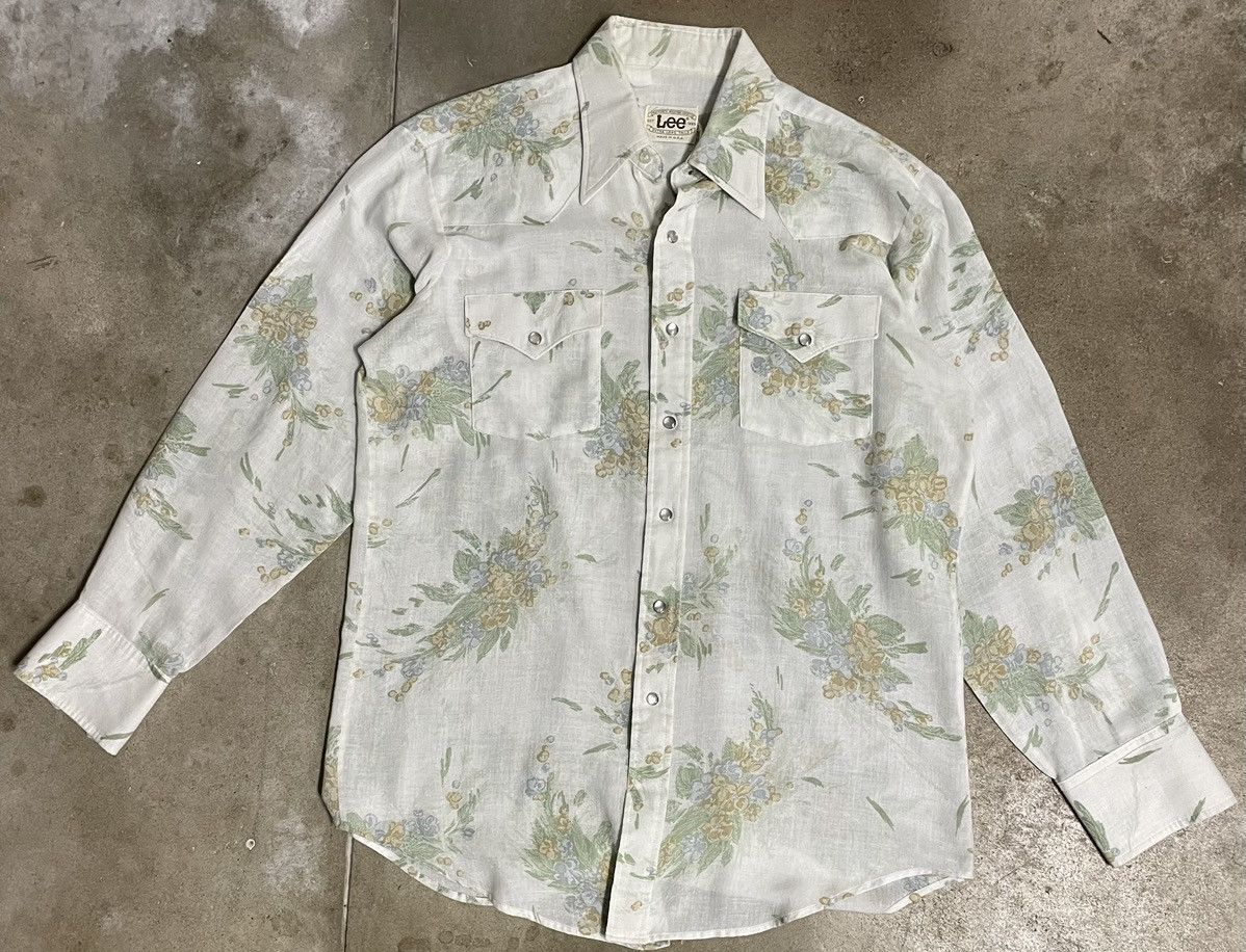 Lee × Vintage 70s Lee nature print Western Shirt Size US L / EU 52-54 / 3 - 1 Thumbnail