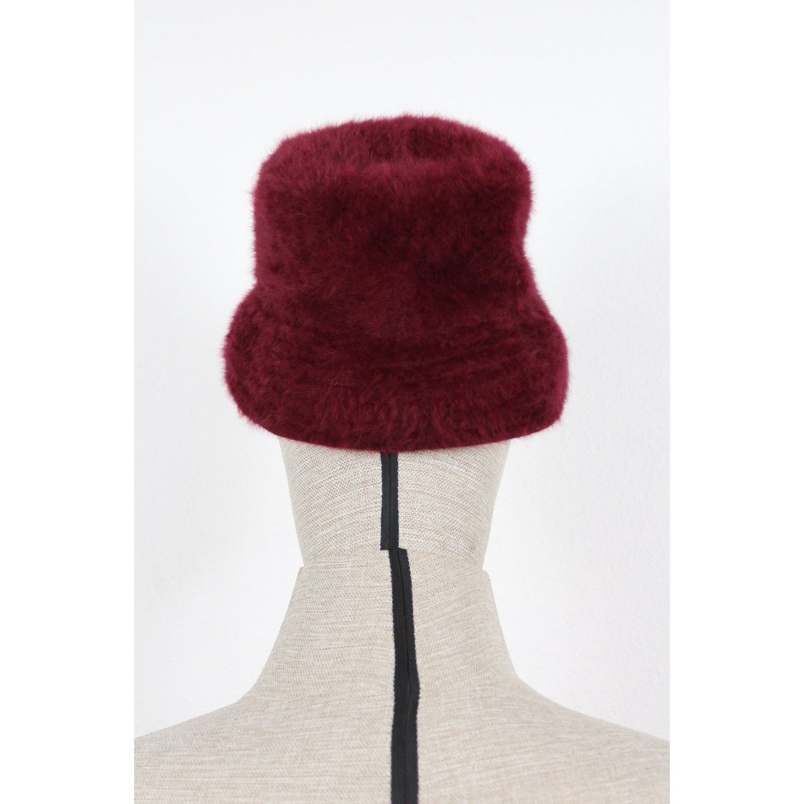 Kangol Kangol Burgundy Angora Fur Bucket Hat NZ Size ONE SIZE - 3 Thumbnail