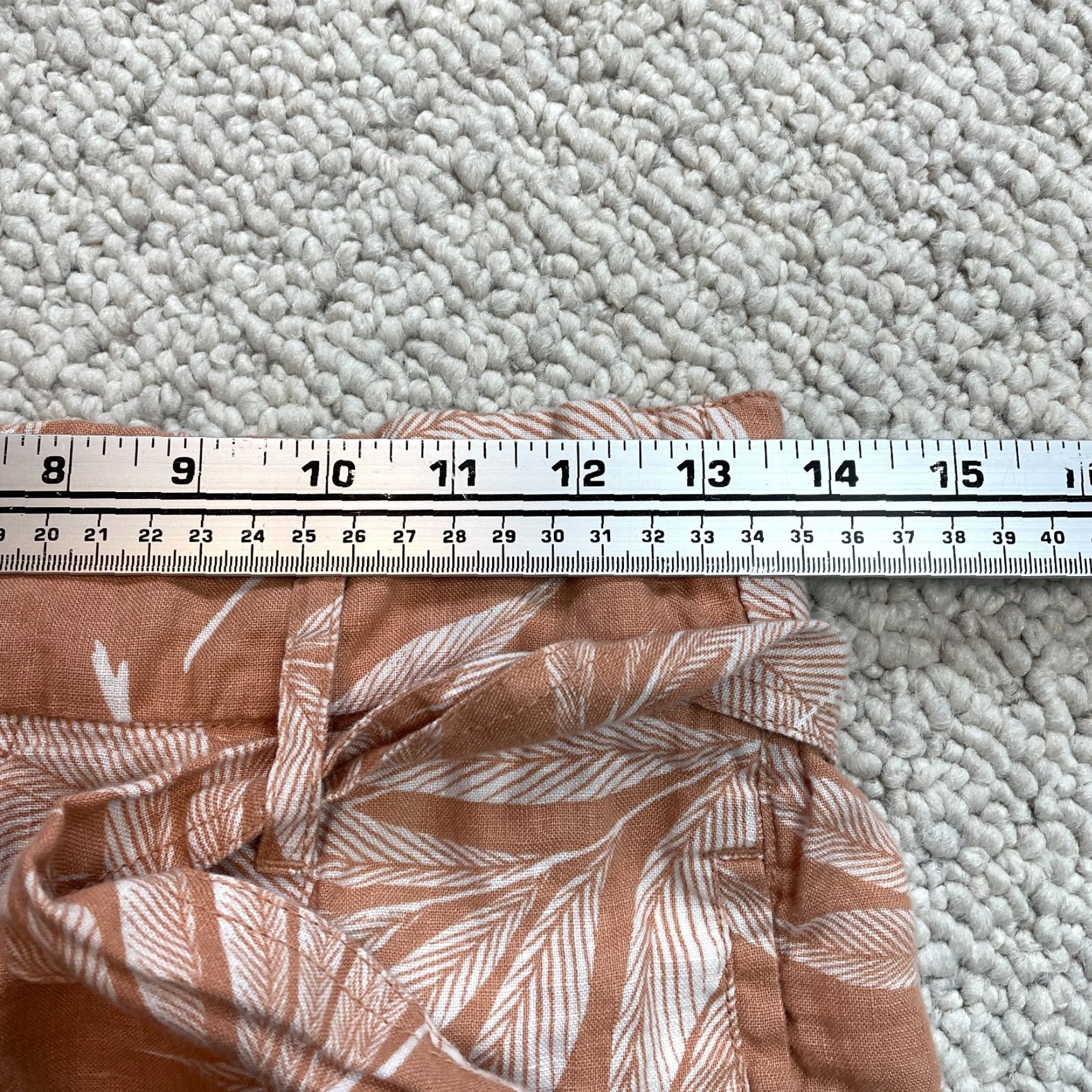 Vintage TAHARI Short Womens Small Orange Linen Palm Print High Waist Belt Tropical Size 28" / US 6 / IT 42 - 6 Thumbnail