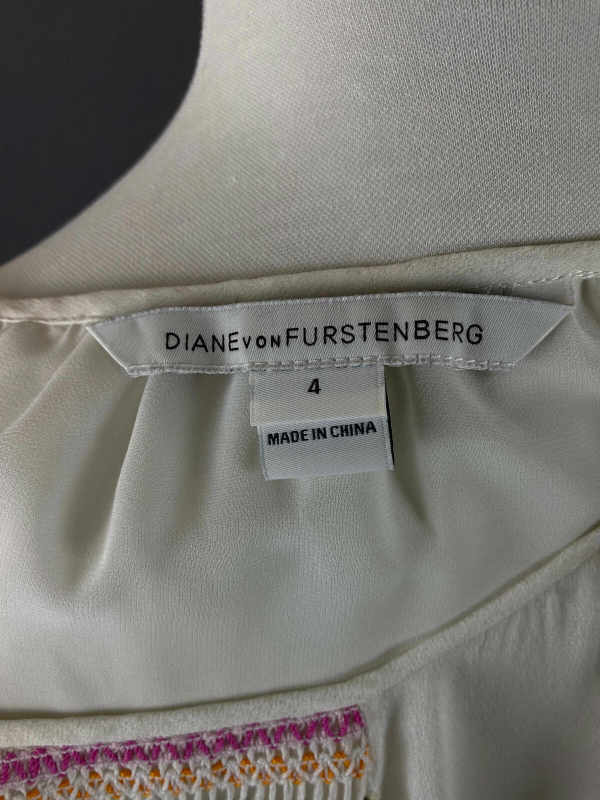 Diane von Furstenberg Diane Von Furstenberg White Mesh Blouse Shirt Size 4 Size S / US 4 / IT 40 - 7 Thumbnail