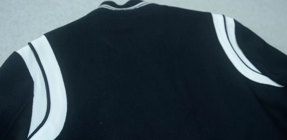 Saint Laurent Paris × Yves Saint Laurent Saint Laurent black and white wool patchwork baseball jacket Size US XL / EU 56 / 4 - 6 Thumbnail