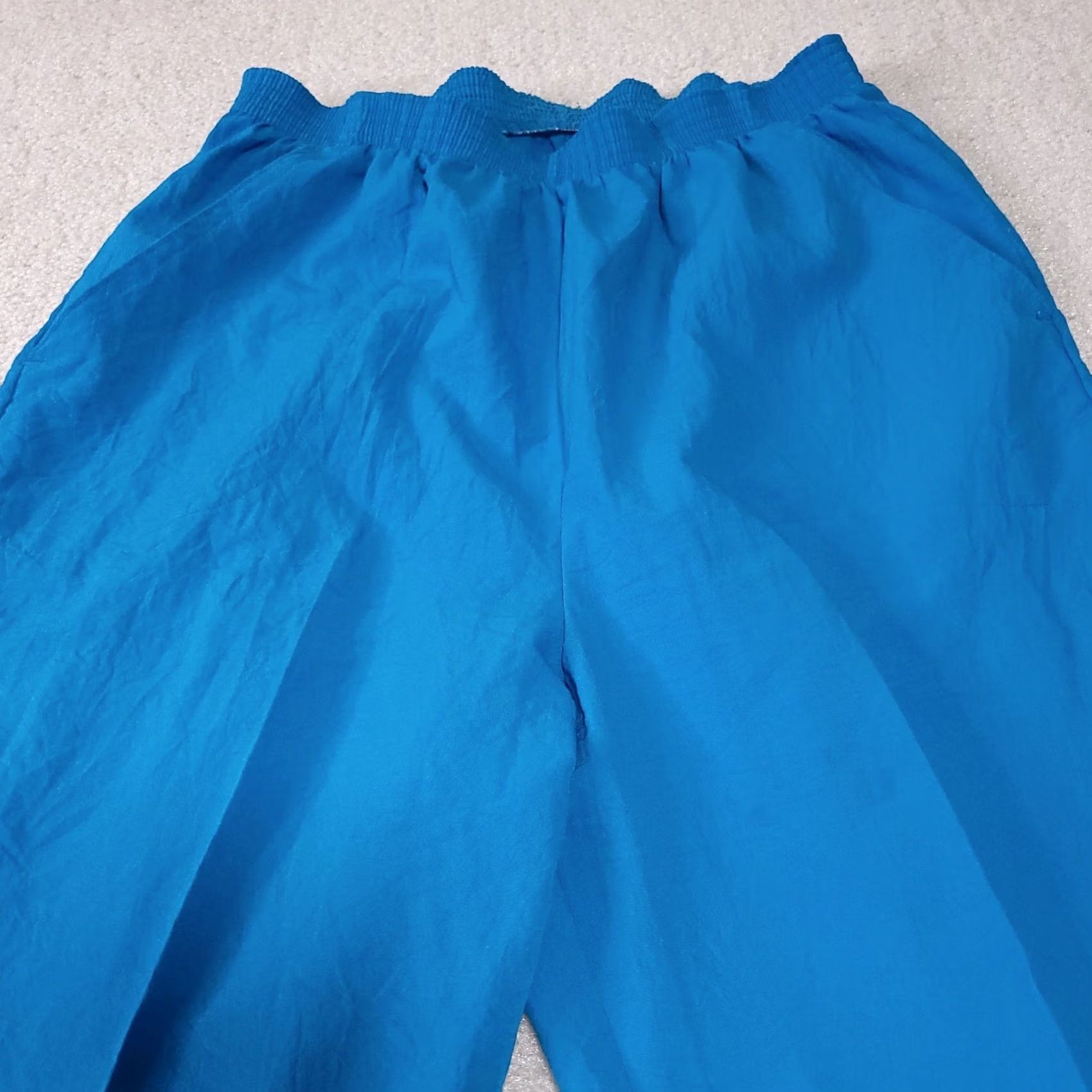 Vintage Vtg 80s Petiva Track Pants Women's Medium Blue Pull On Elastic Waist Pockets USA Size 32" / US 10 / IT 46 - 2 Thumbnail