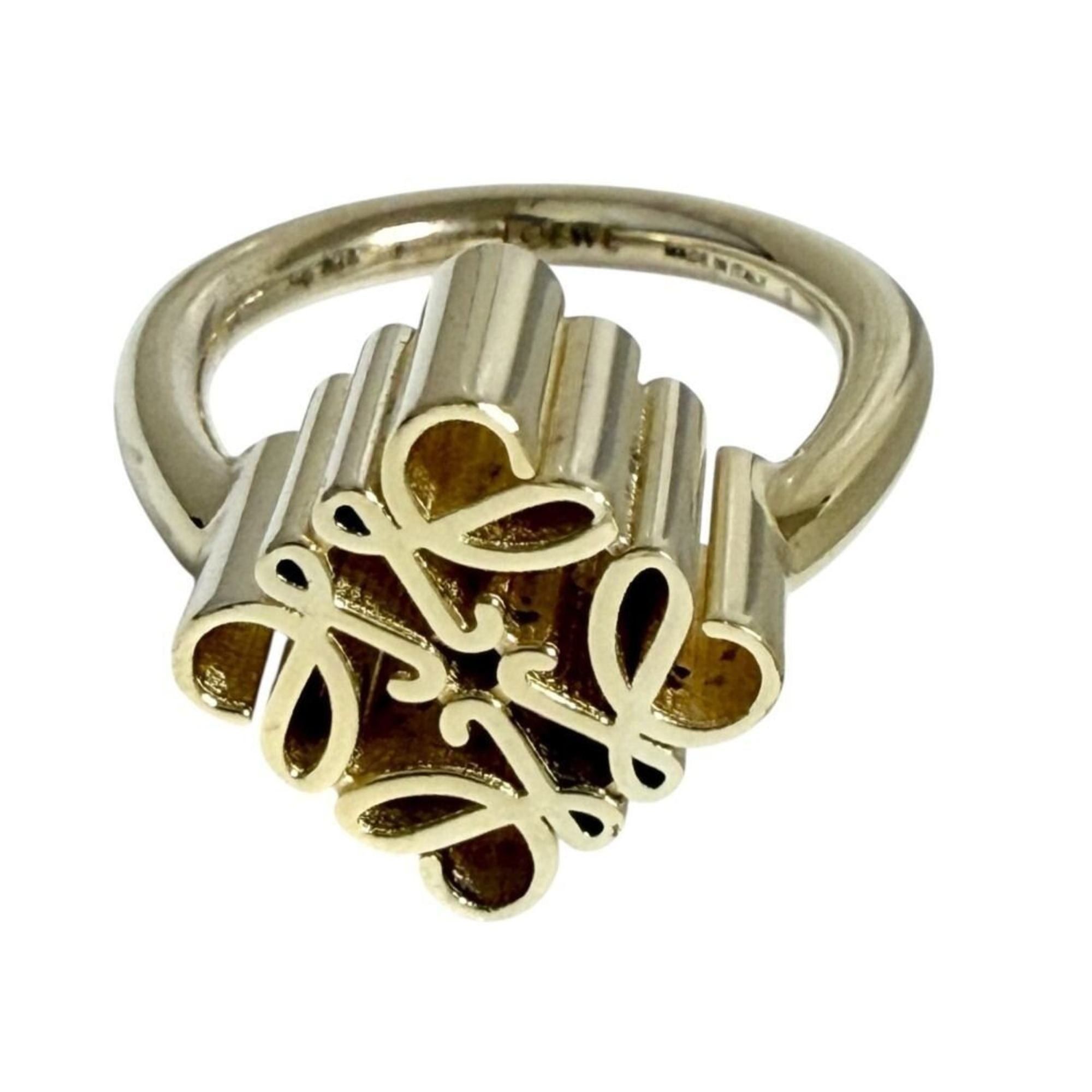 Loewe Loewe Women's Single Anagram Ring, Size 9, 24K Silver Size ONE SIZE - 1 Thumbnail