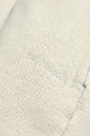 Balenciaga o1w1db10226 New Balenciaga Back Sweat Shorts in Cream Size US 34 / EU 50 - 3 Thumbnail