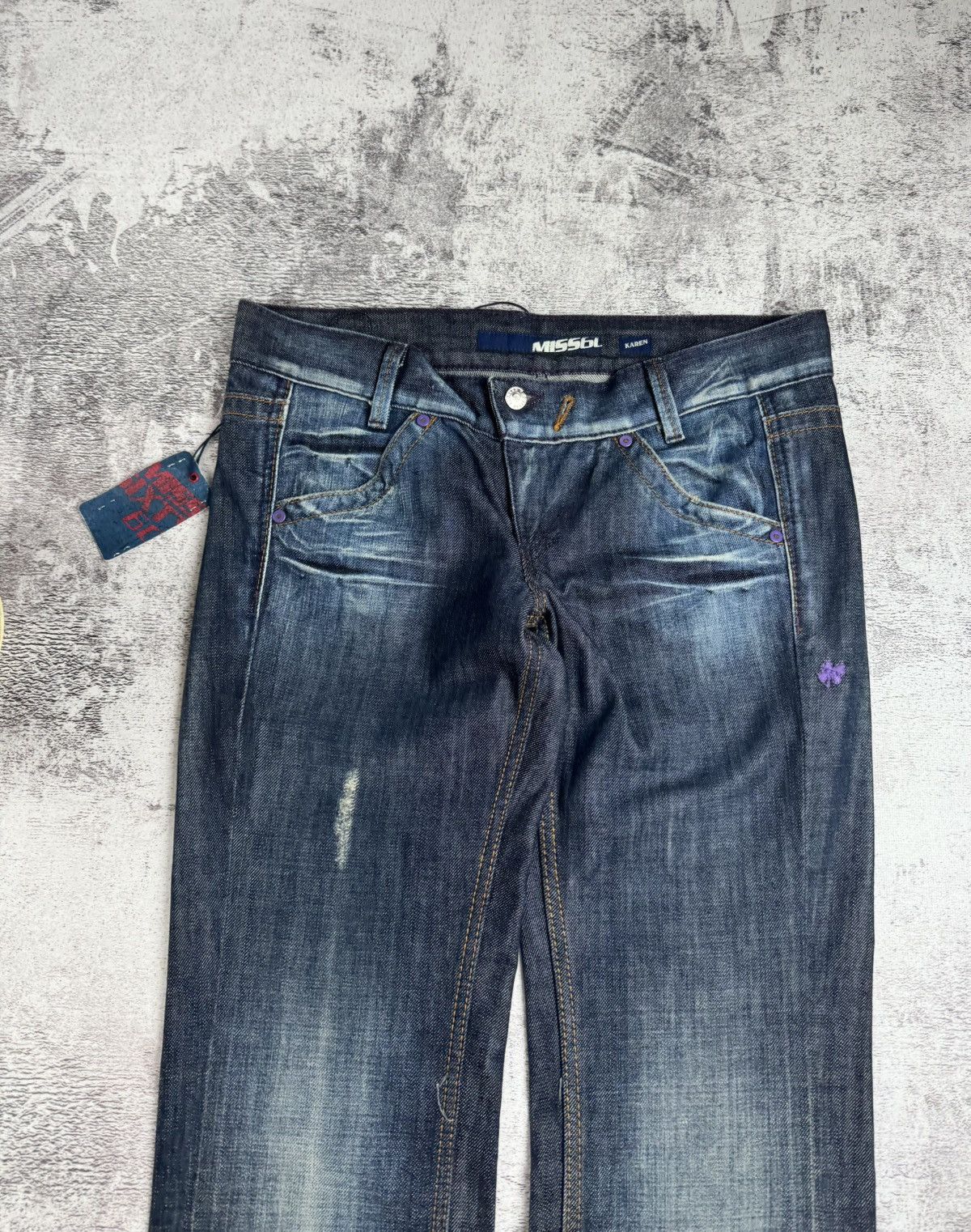 Miss Sixty × Vintage NEW Miss Sixty Karen Rap Hip Hop 00s Y2K Denim Jeans Trousers Size 32" / US 10 / IT 46 - 16 Thumbnail