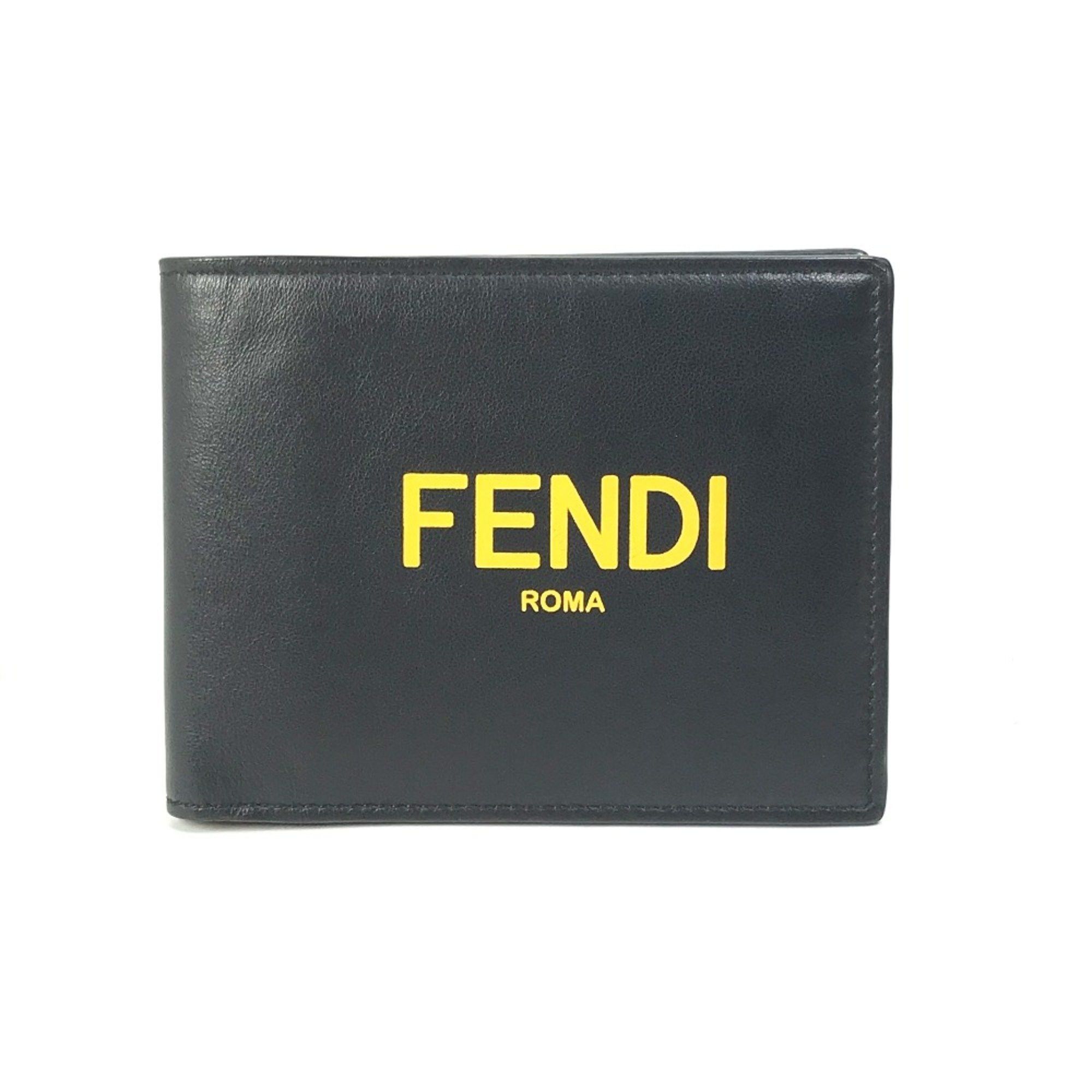 Fendi Fendi 7M0001 logo Wallet Folded wallet Black x Yellow Size ONE SIZE - 1 Thumbnail