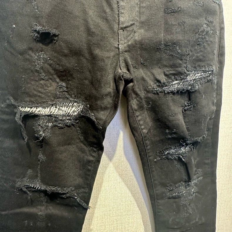 Amiri Amiri Black Zebra Line Destroyed Jeans Size US 31 - 5 Thumbnail