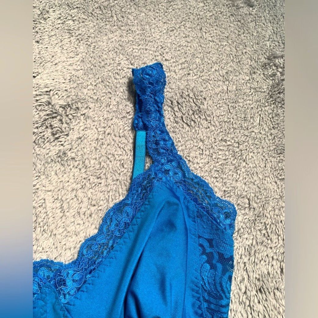 Vintage Frederick's of Hollywood Camisole Blue Lace Trim S Womens Small Size ONE SIZE - 5 Thumbnail