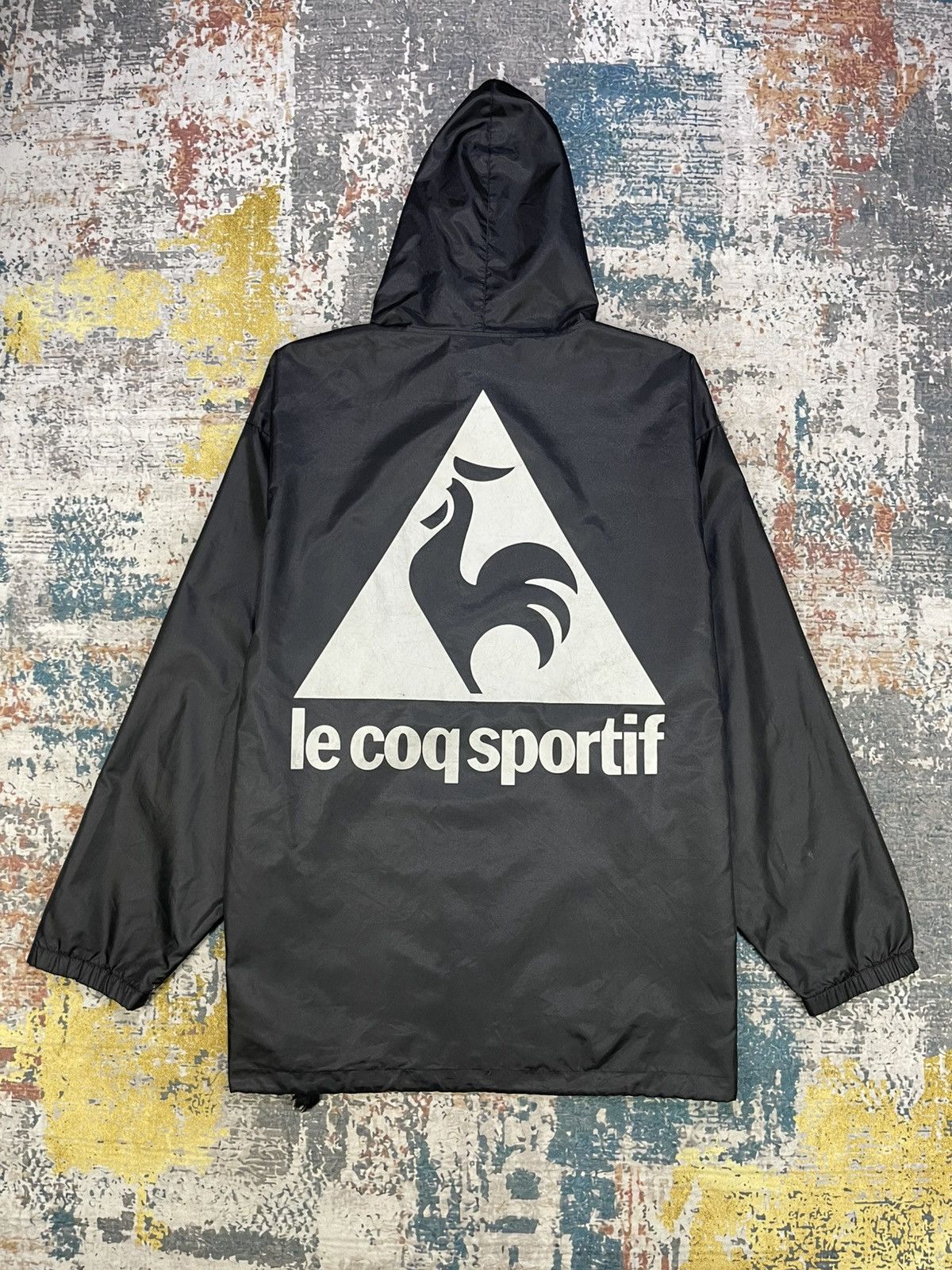 Le Coq Sportif Vtg Le Coq Sportif Back Big Logo Hooded Pullover Windbreaker Size US L / EU 52-54 / 3 - 4 Thumbnail