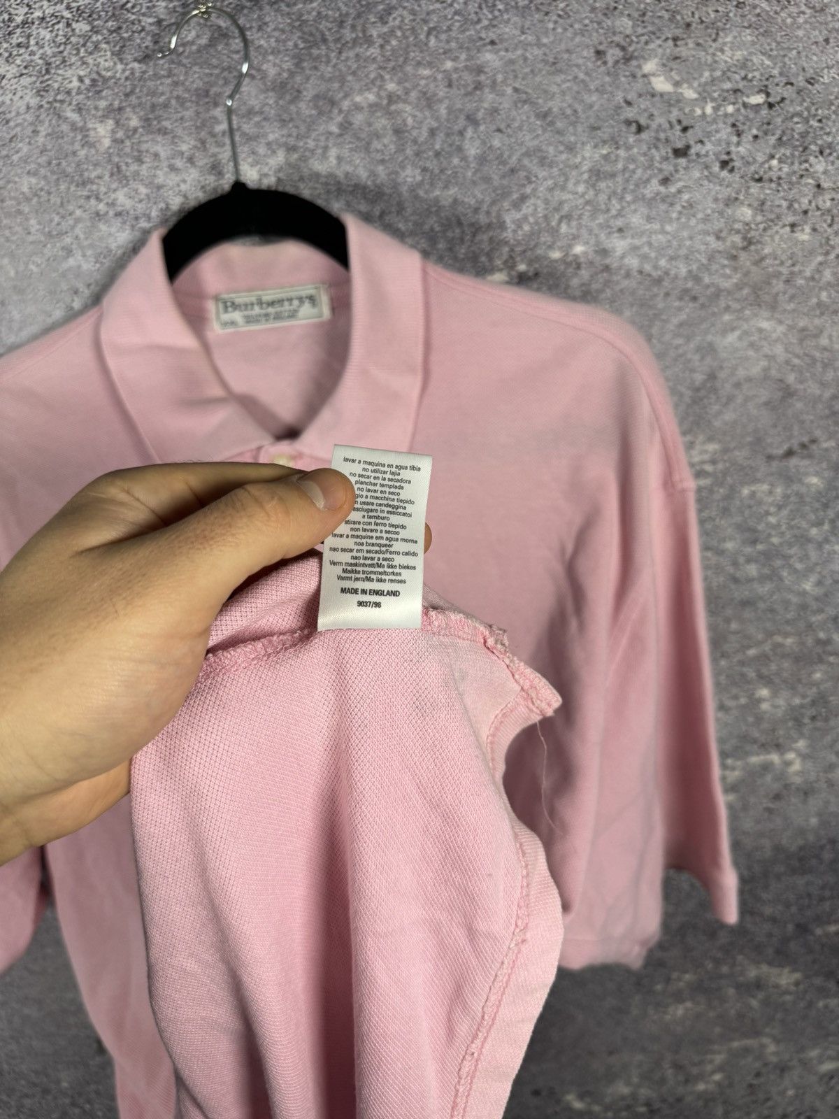 Burberry × Vintage Vintage Burberrys Pink Logos Polos 2XLarge Oldmoney Size US XXL / EU 58 / 5 - 9 Thumbnail