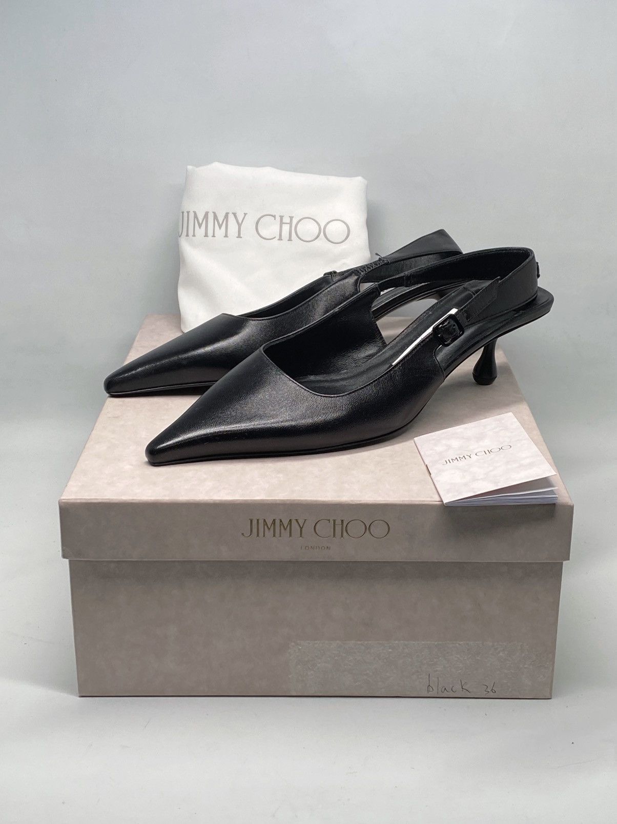Jimmy Choo Jimmy Choo Amel 50MM Leather Slingback Pumps size 36 Size US 6 / IT 36 - 14 Thumbnail