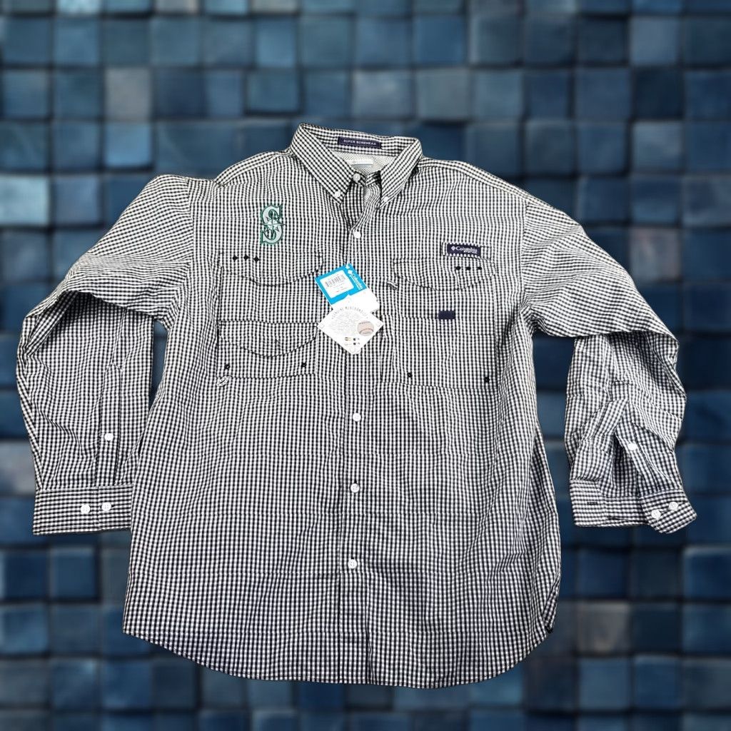 MLB Seattle Mariners Columbia PFG Shirt Men L Blue MLB Baseball Fish Sports Shirt Size US L / EU 52-54 / 3 - 1 Thumbnail