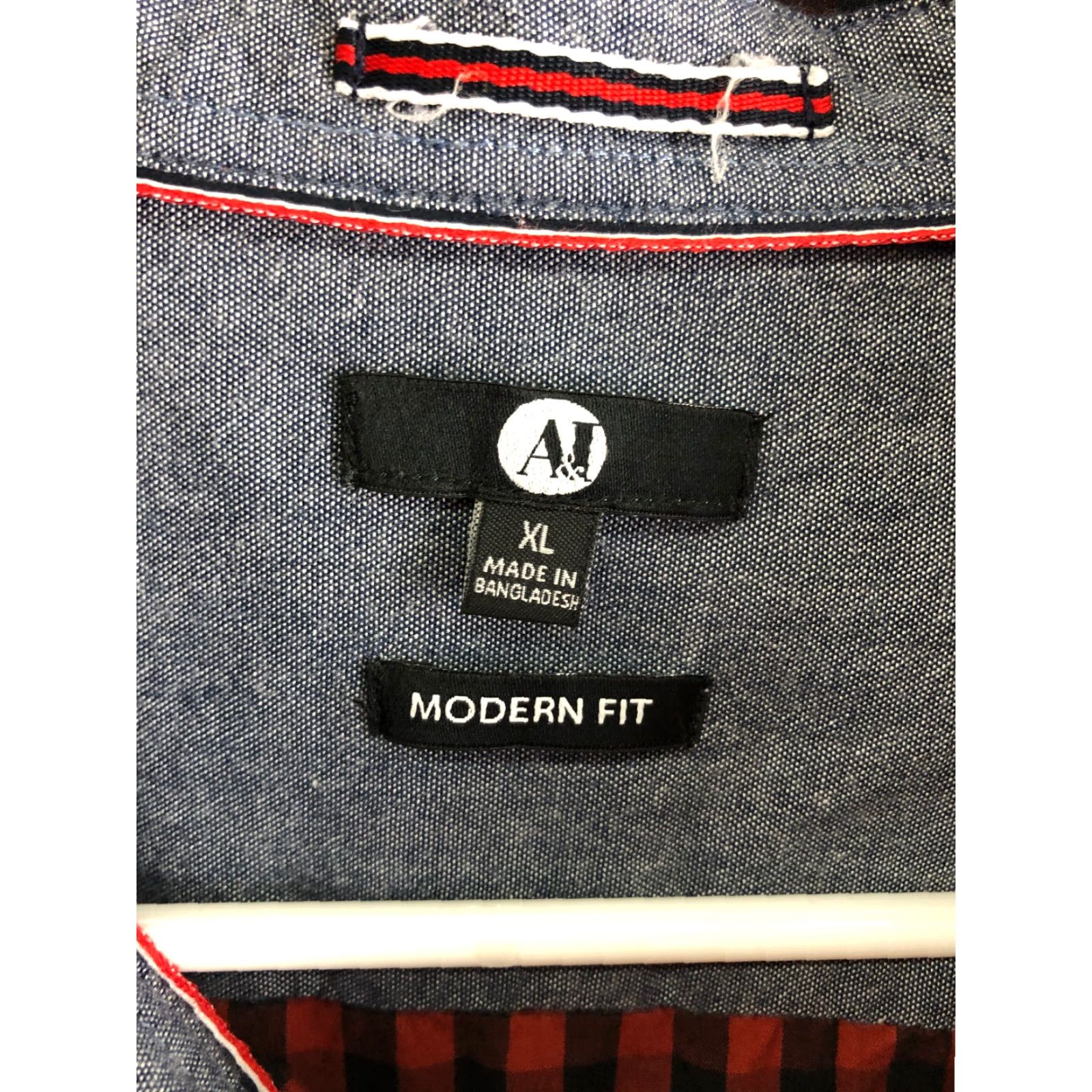 Vintage A&I Modern Fit Shirt XL Men Red Stripe Long Sleeve Button-Down Collar Shirt Size US XL / EU 56 / 4 - 6 Thumbnail