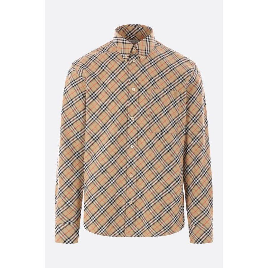 Burberry Check Archive Beige Cotton Shirt M, Men's (Size Xl)