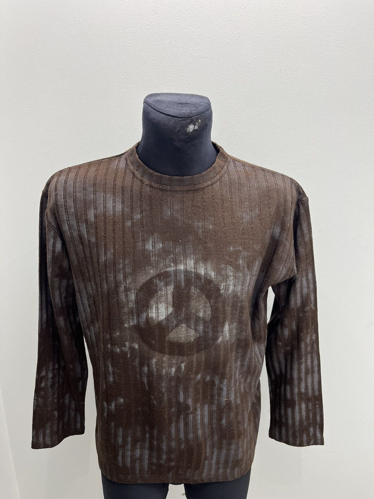 Moschino Vintage Moschino Jeans Y2K Tie Dye Peace Ribbed Knit Sweater Size US M / EU 48-50 / 2 - 1 Thumbnail