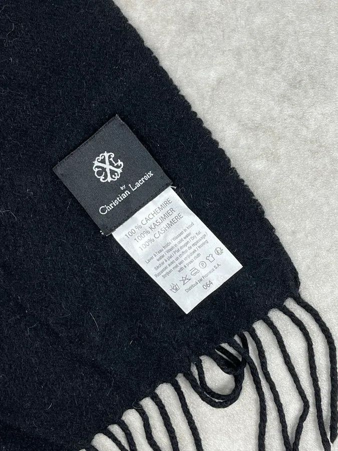 Christian Lacroix 2000s Christian Lacroix Black Cashmere Scarf Size ONE SIZE - 5 Thumbnail