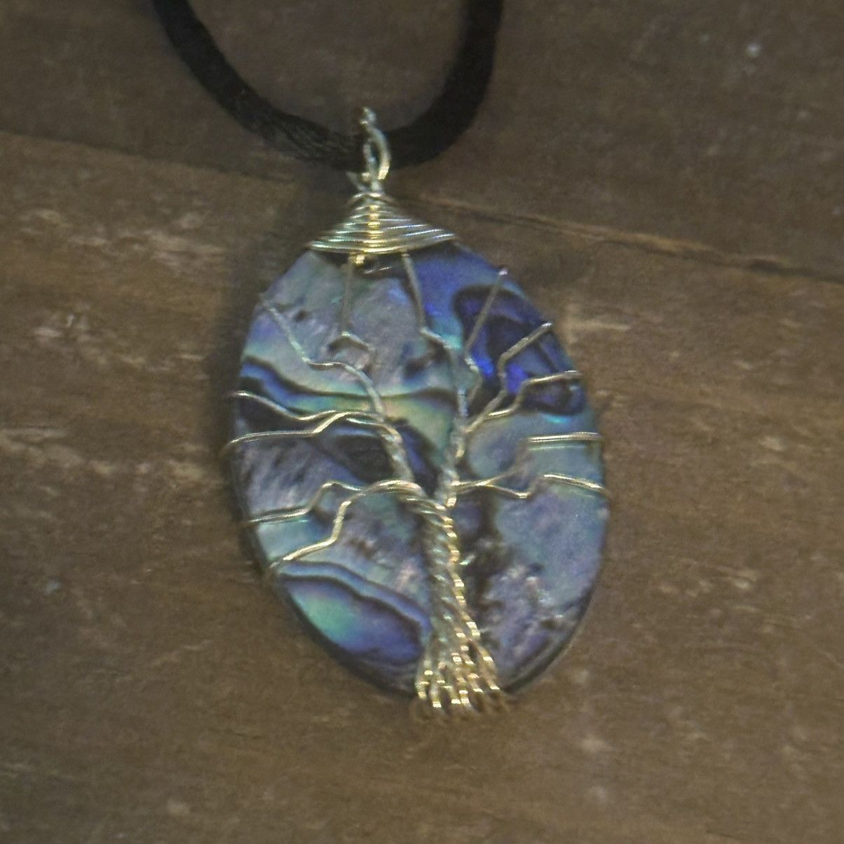 Other Wire wrapped oval abalone tree of life pendant necklace Size ONE SIZE - 3 Thumbnail