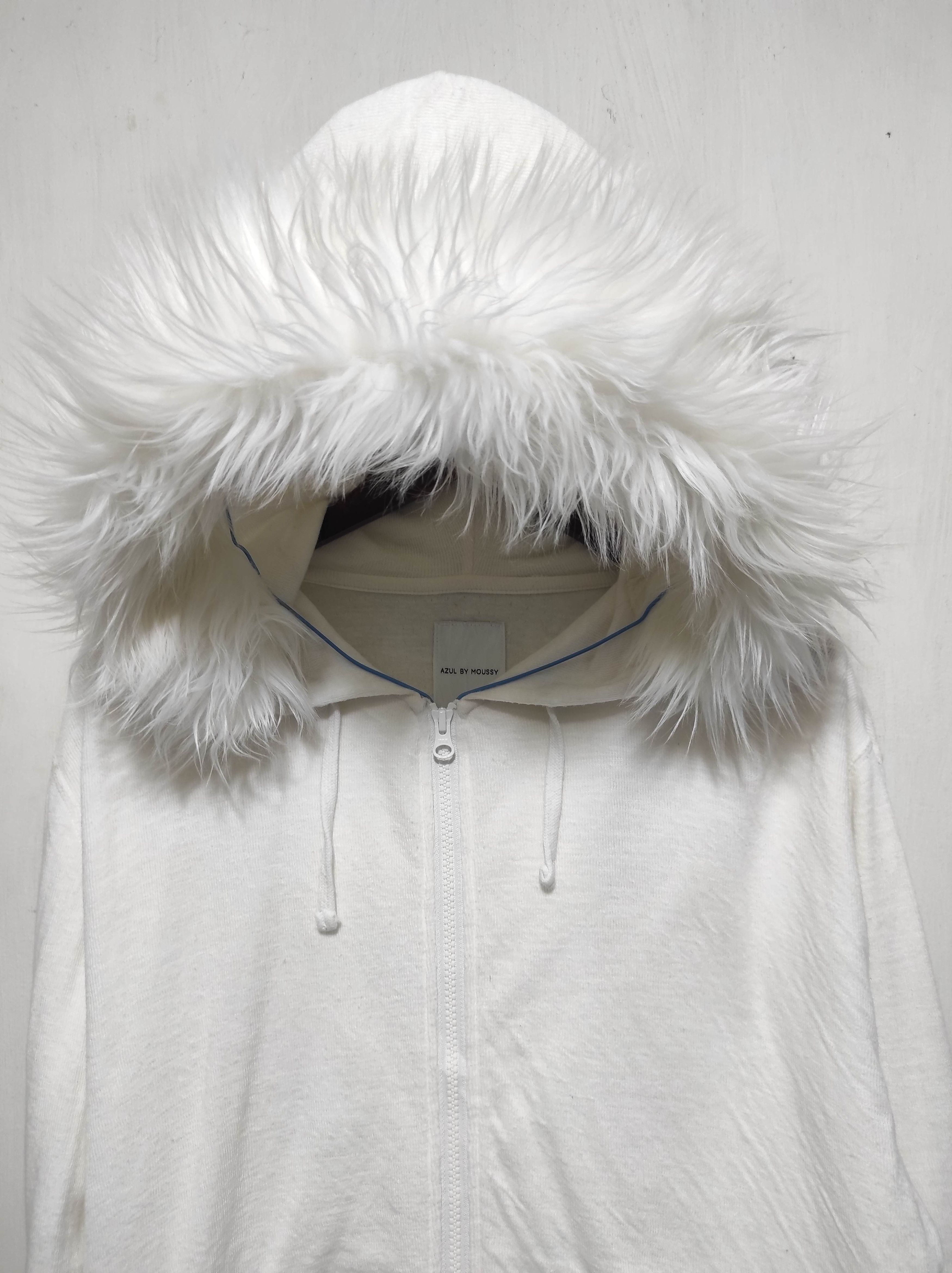 MOUSSY Azul by Moussy White Zip Fur Hoodie LGB style Size US L / EU 52-54 / 3 - 8 Thumbnail