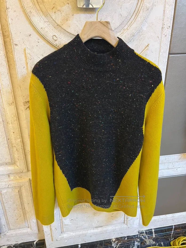 Hermes Hermes Black and yellow color-blocked sweater, made in Ita Size L / US 10 / IT 46 - 1 Thumbnail