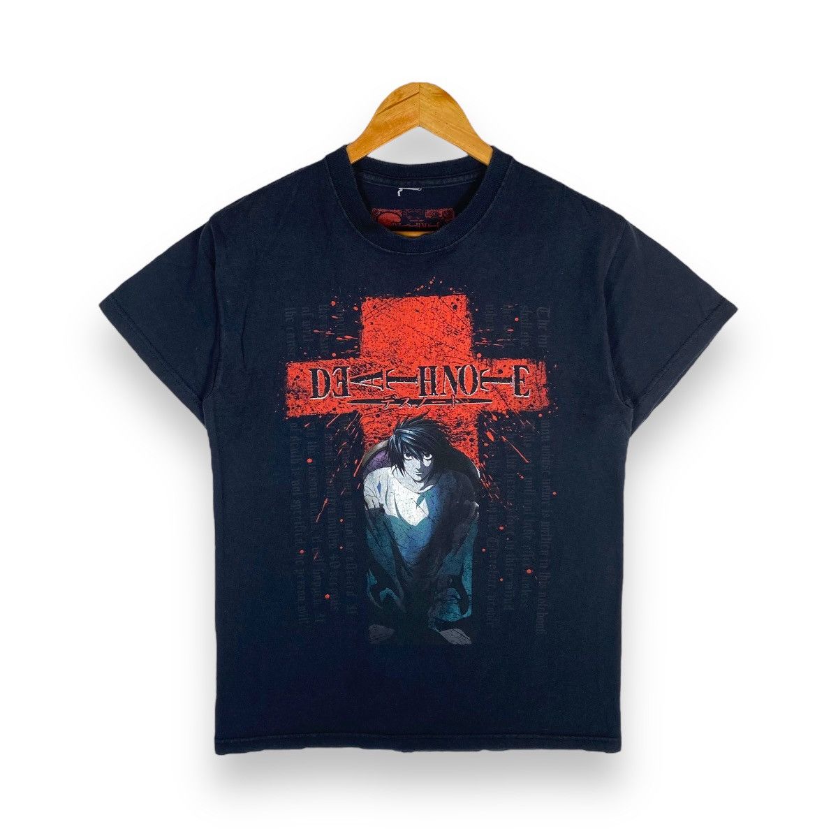 image of Cartoon Network x Vintage 00's Death Note "l Lawliet" Anime Tee in Black, Men's (Size Small)