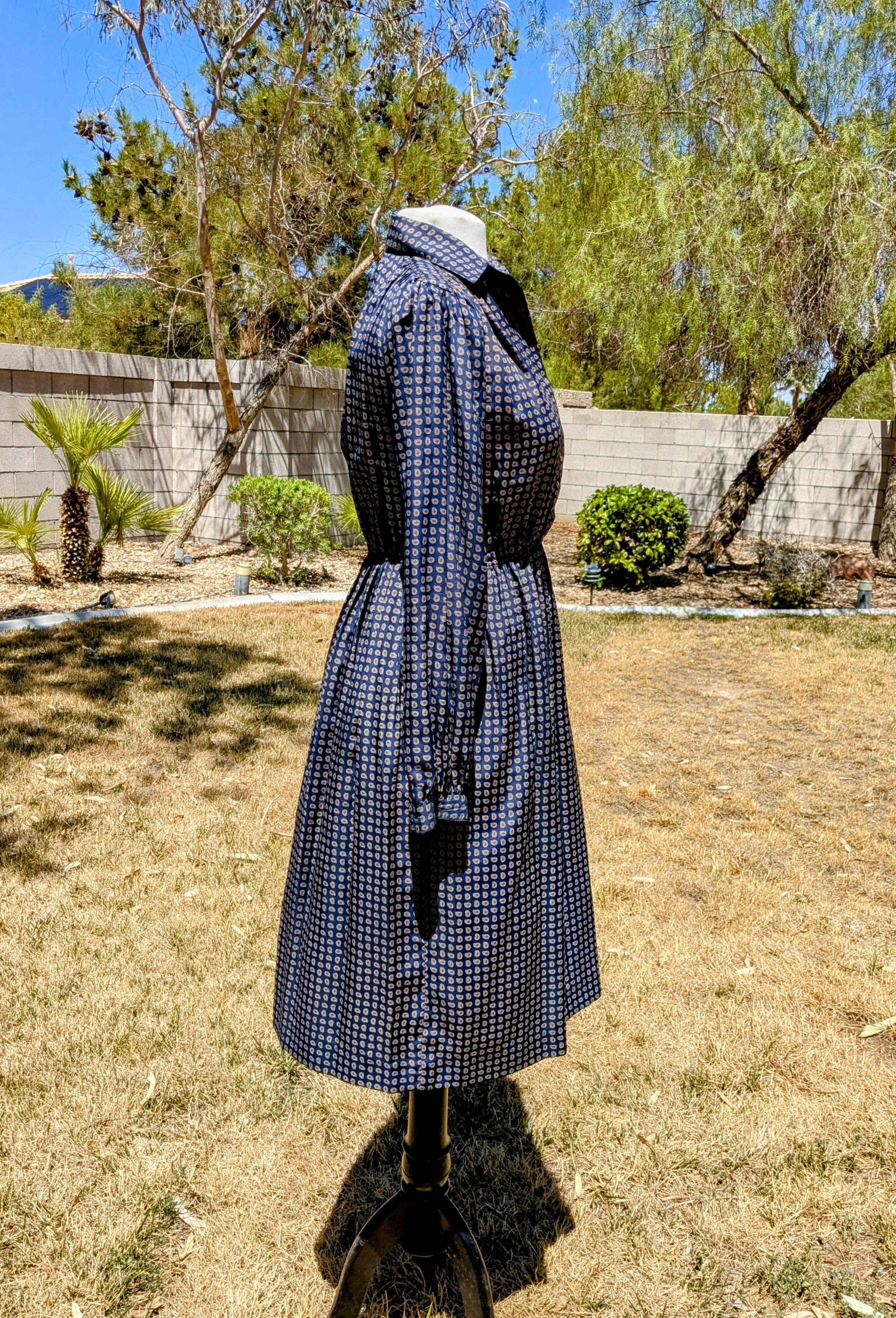 Vintage Vintage 1980s Paisley Talbots Petites 2P Midi Blouson Dress Size XS / US 0-2 / IT 36-38 - 3 Thumbnail