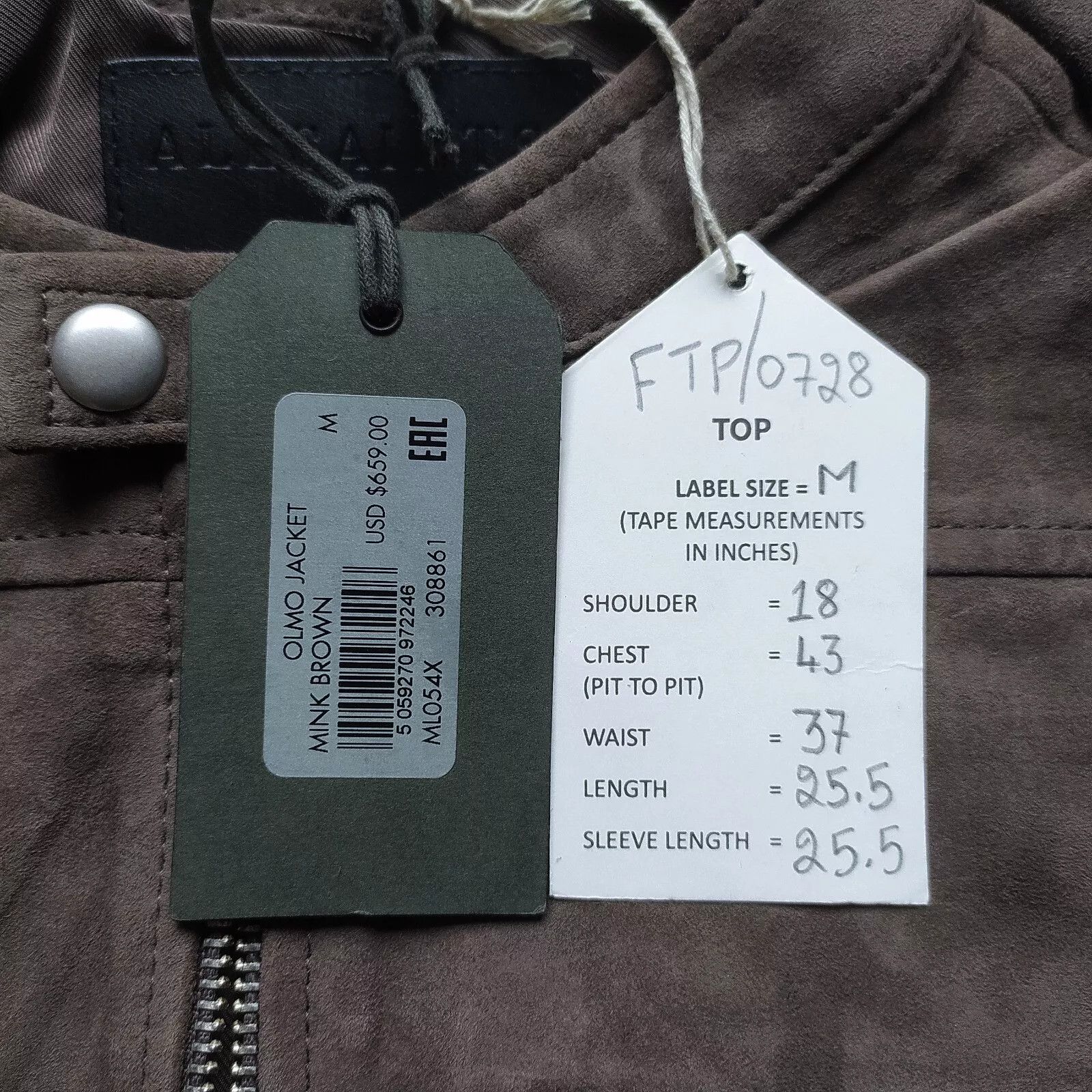 Allsaints ALLSAINTS Olmo Suede Leather Jacket IFD 0728 Size US M / EU 48-50 / 2 - 6 Thumbnail