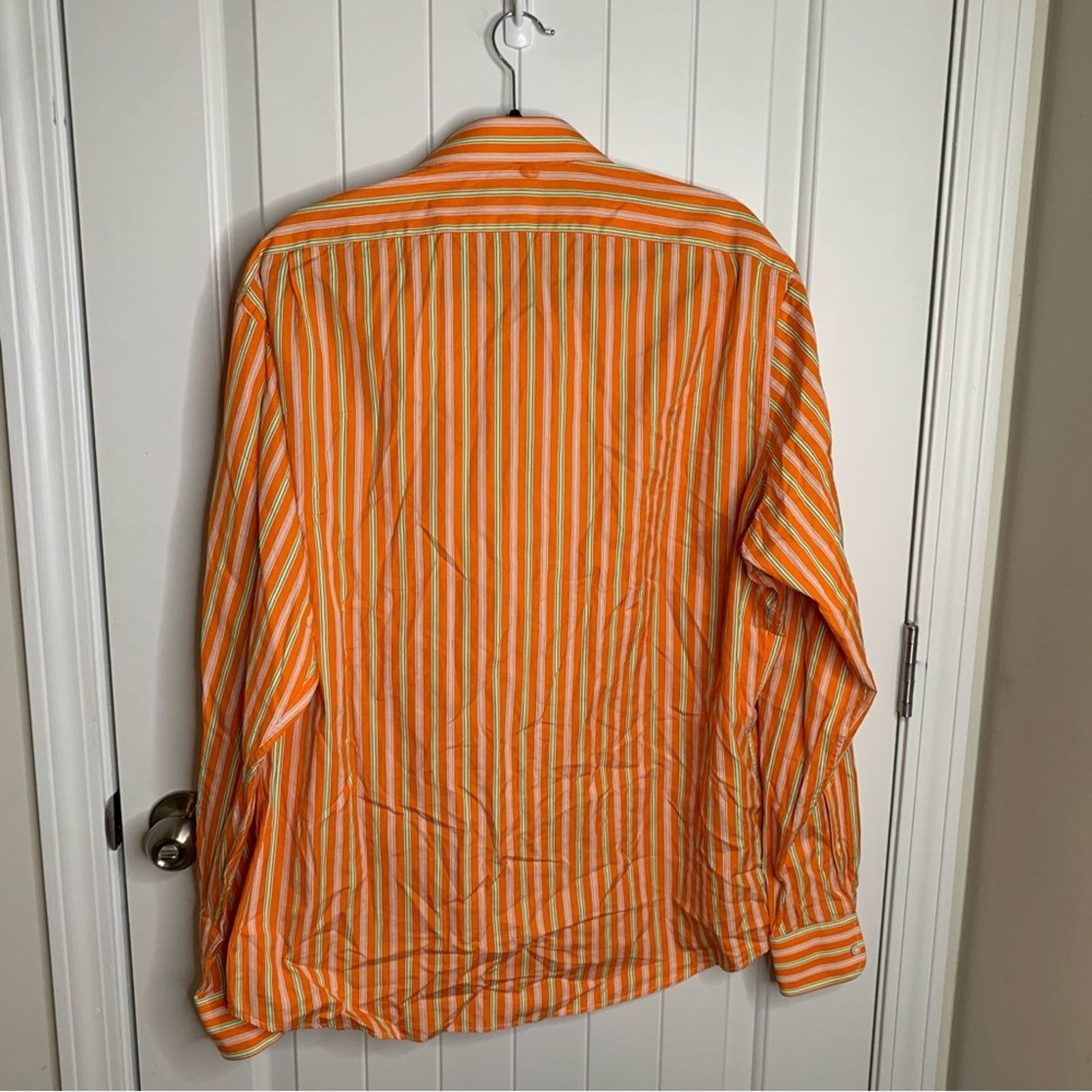 Ralph Lauren Purple Label Ralph Lauren purple label Italy striped orange button shirt Size US XL / EU 56 / 4 - 2 Thumbnail
