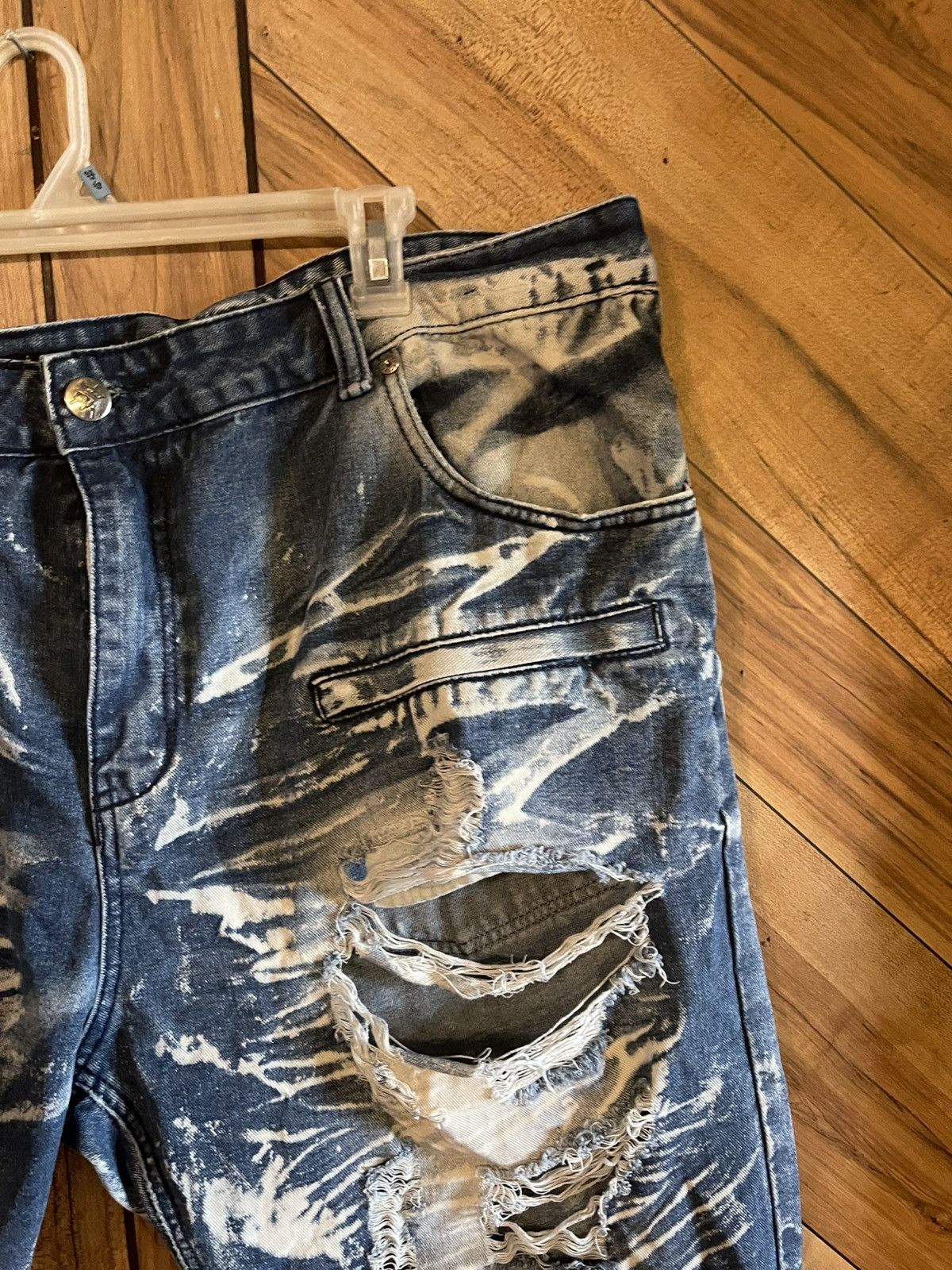 Other Red Ape Mens Big & Tall 46 Acid Wash Distressed Denim Shorts Size US 44 / EU 60 - 5 Thumbnail