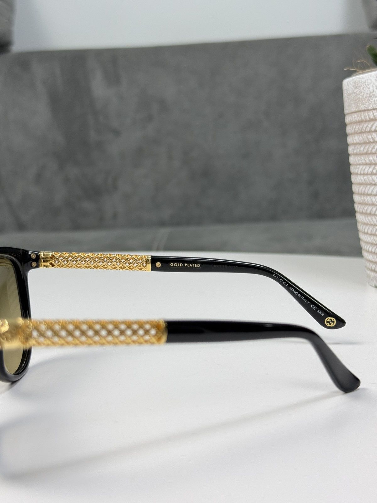Gucci Gucci Gold Plated Black Sunglasses GG3692 Cat Eye Size ONE SIZE - 11 Thumbnail