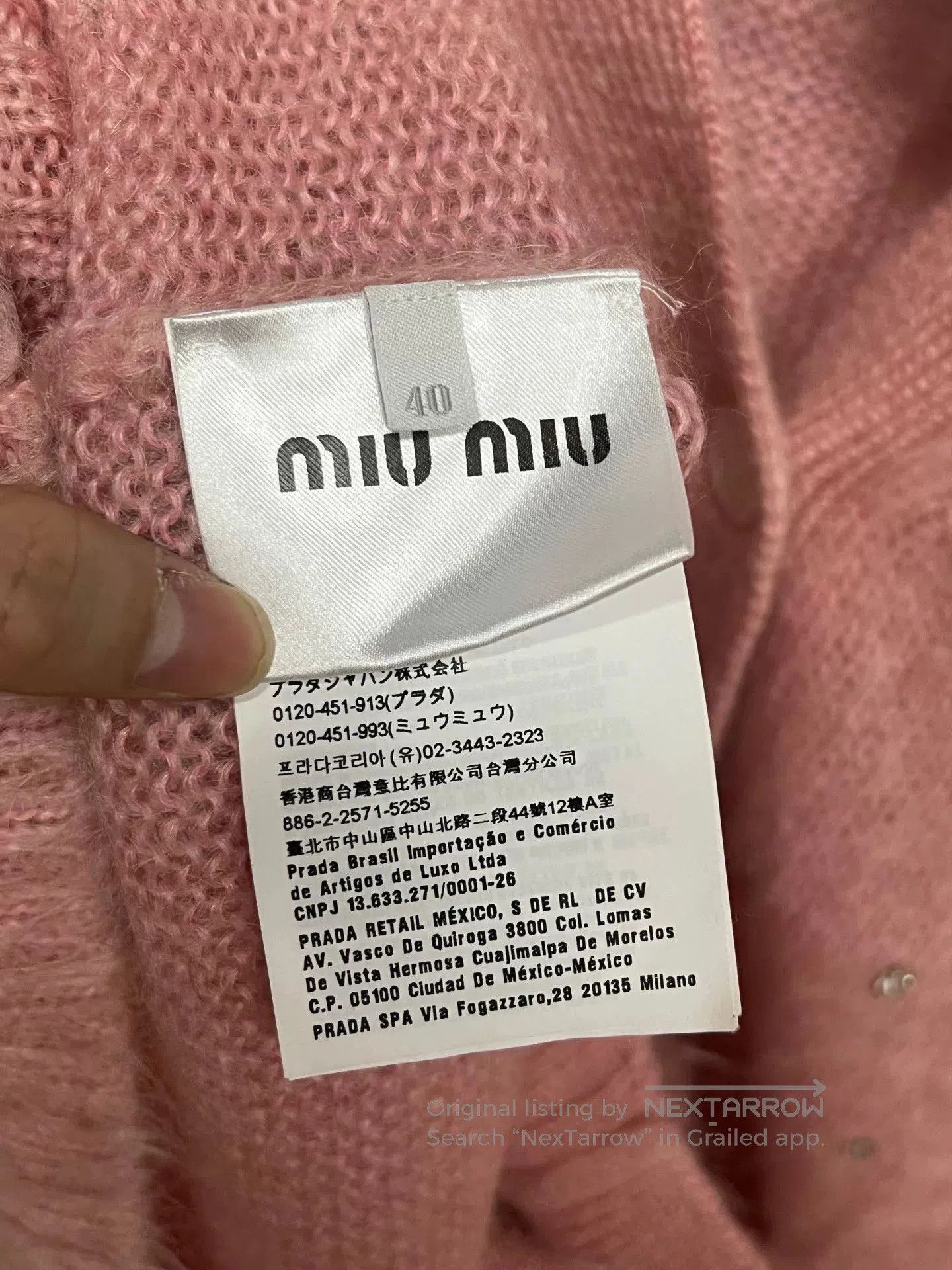 Miu Miu pink embellished cardigan by Miu Miu. Size M / US 6-8 / IT 42-44 - 3 Thumbnail