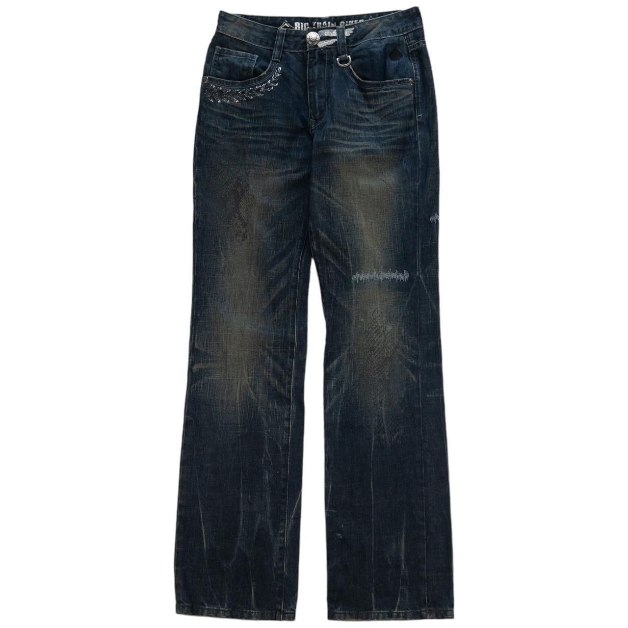Other Vintage Wreath Big Train Distressed Denim Jeans Size W29 Size US 29 - 1 Thumbnail