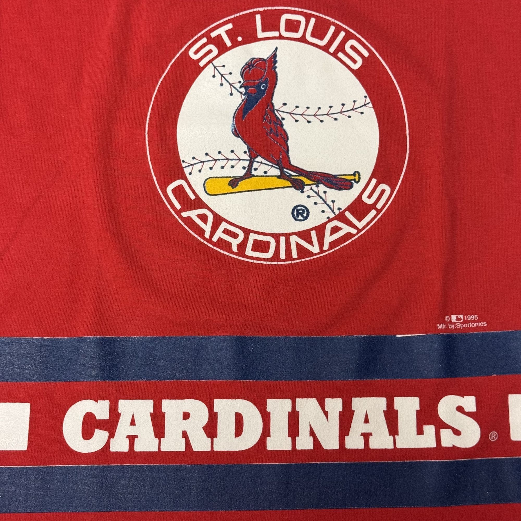 Other Vtg Sportonics 50/50 RINGER 1995 St Louis Cardinals T Shirt Size US L / EU 52-54 / 3 - 6 Thumbnail